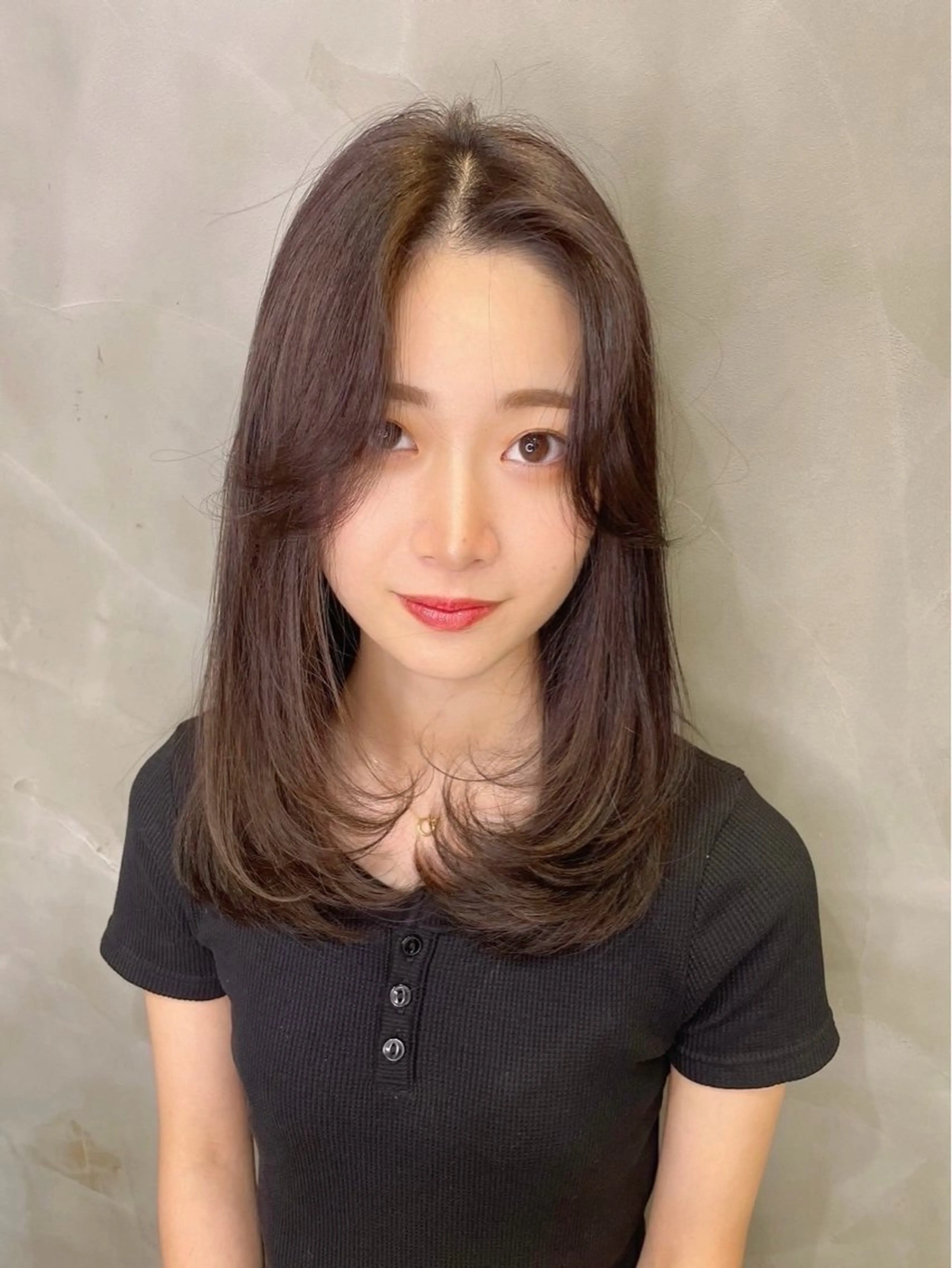 セミロング 💎曲がる縮毛矯正 💎透明感カラー/のヘアスタイル