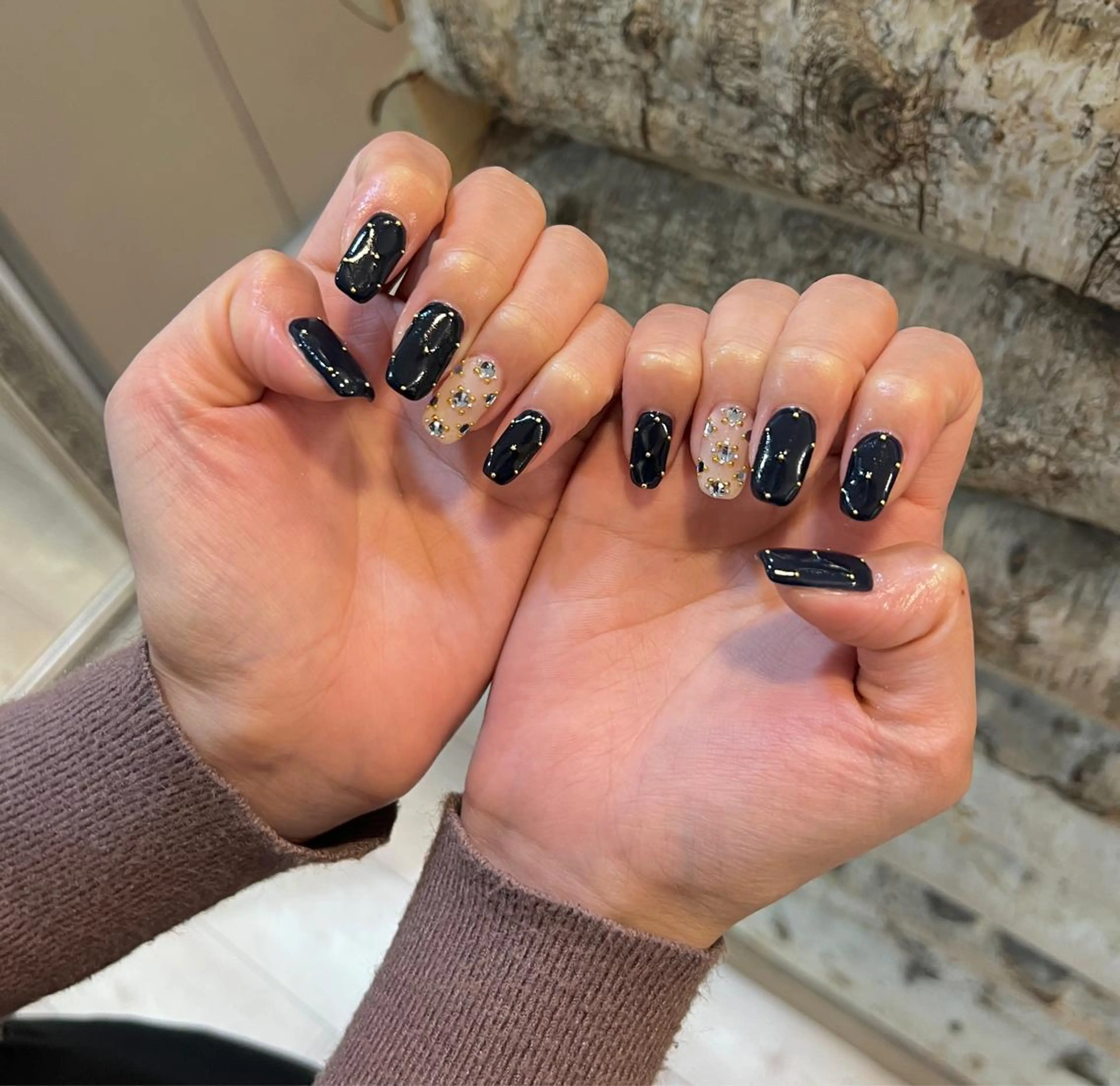 ネイル ドット 持ち込み いちじゅう あおいのネイルデザイン