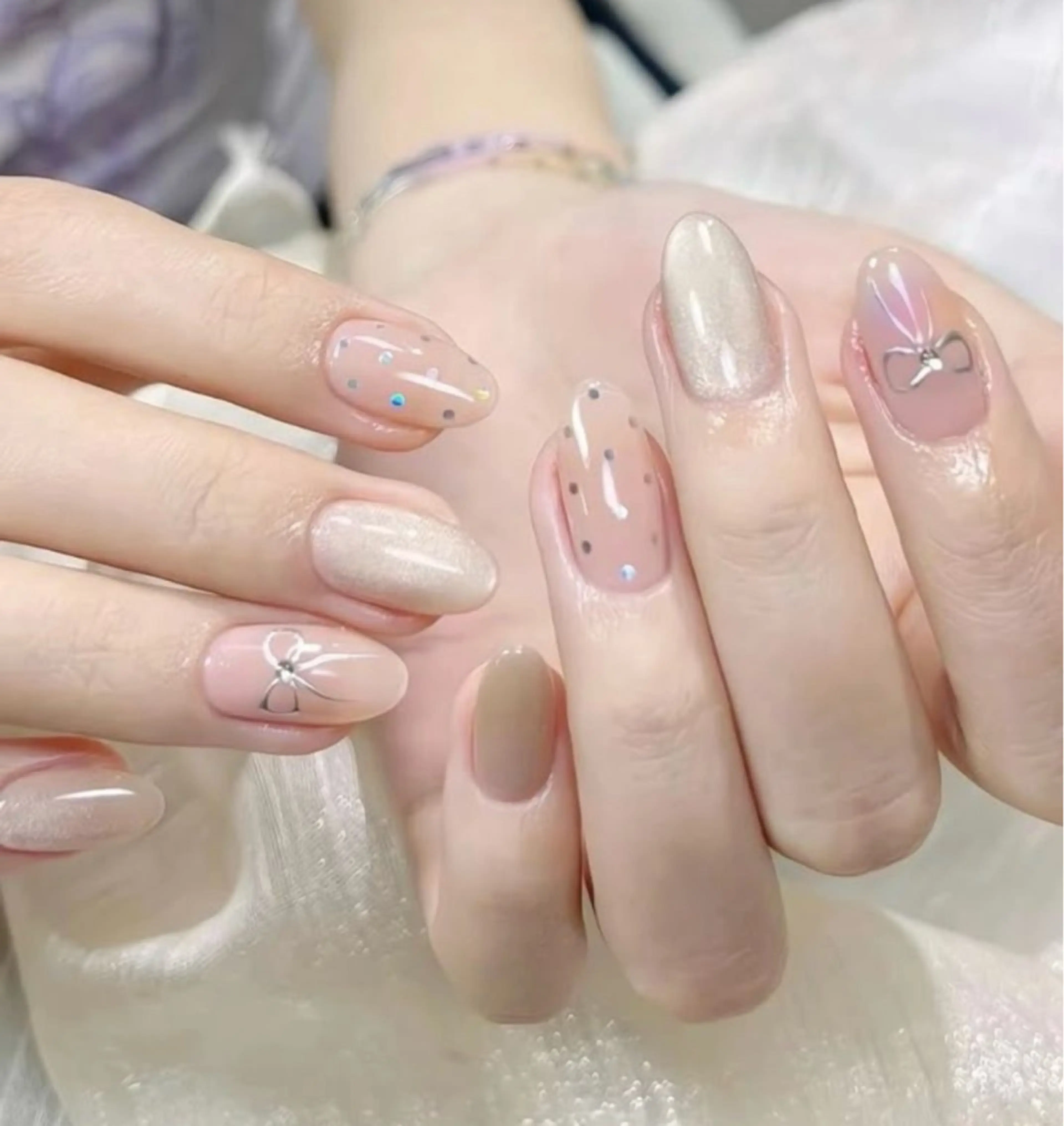 ネイル 韓国ネイル 持ち込み ニュアンスネイル ネイルチップ ハンドネイル TABI ANA.CHUOのネイルデザイン