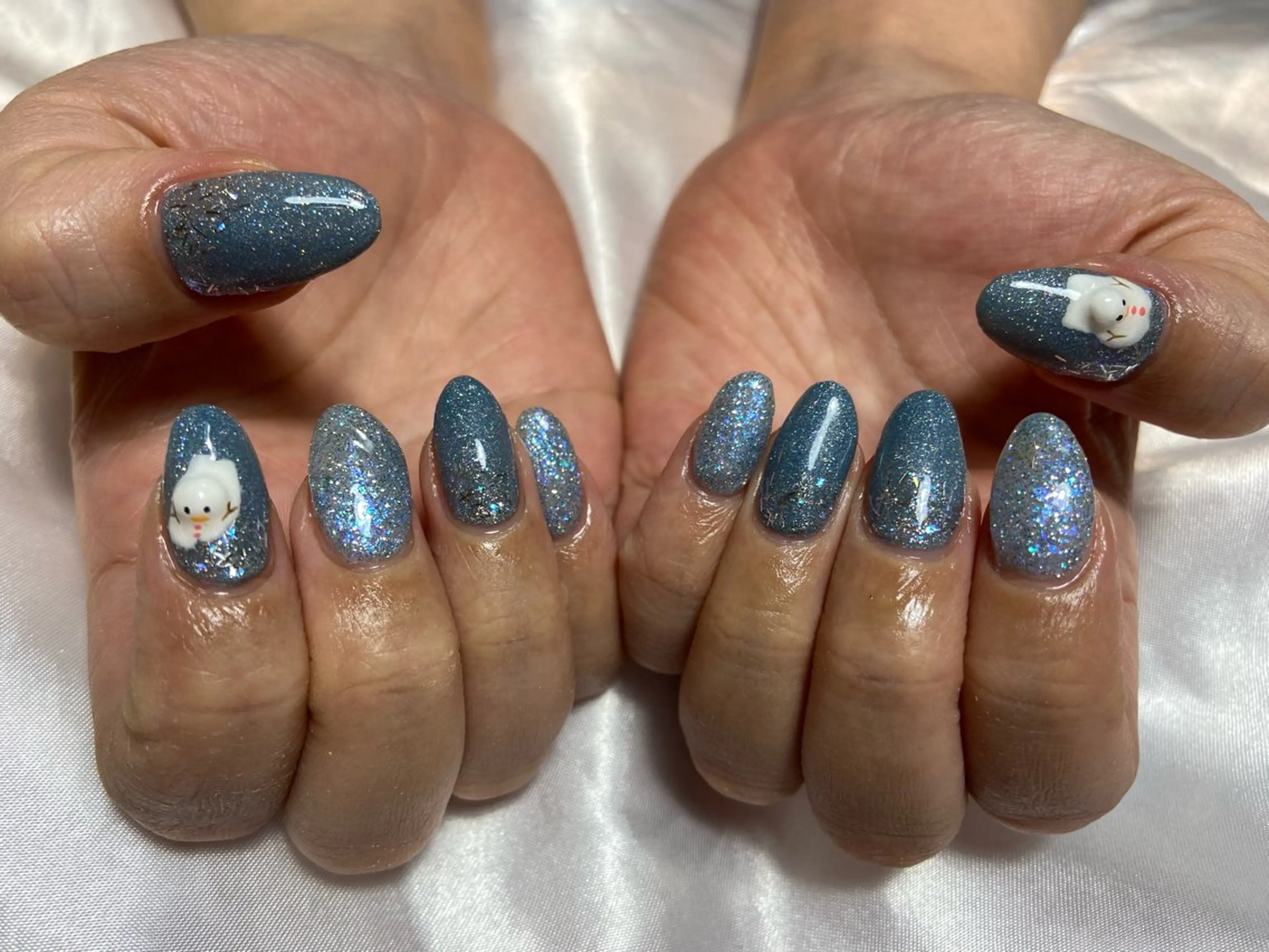 ネイル ジェルネイル 水色 パラジェル ハンドネイル mako 🌷のネイルデザイン