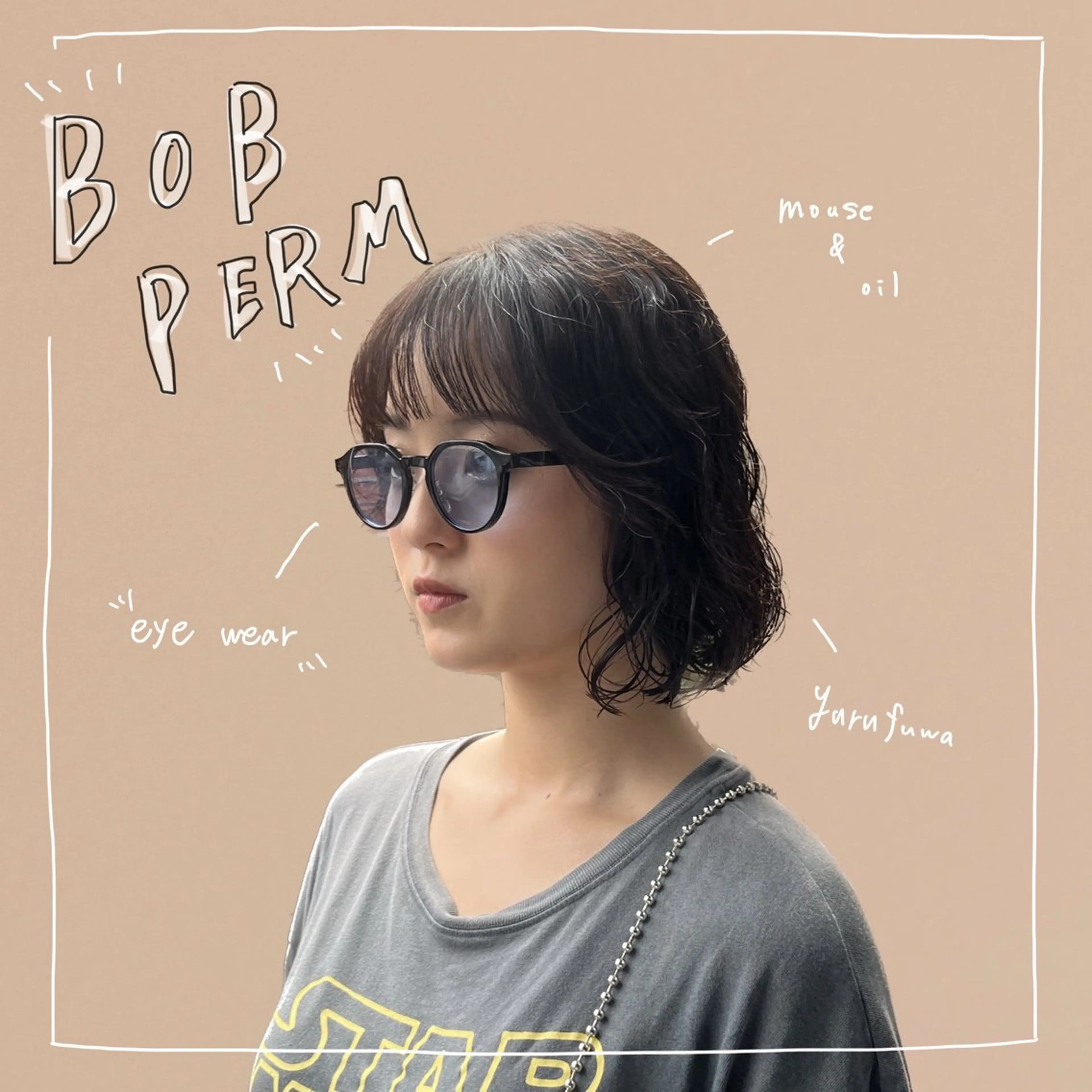 ショート パーマ ボブ カット パーマ トリートメント benji仙台所属・KOKI/ ボブ/ パーマ/透明感カラーのヘアスタイル