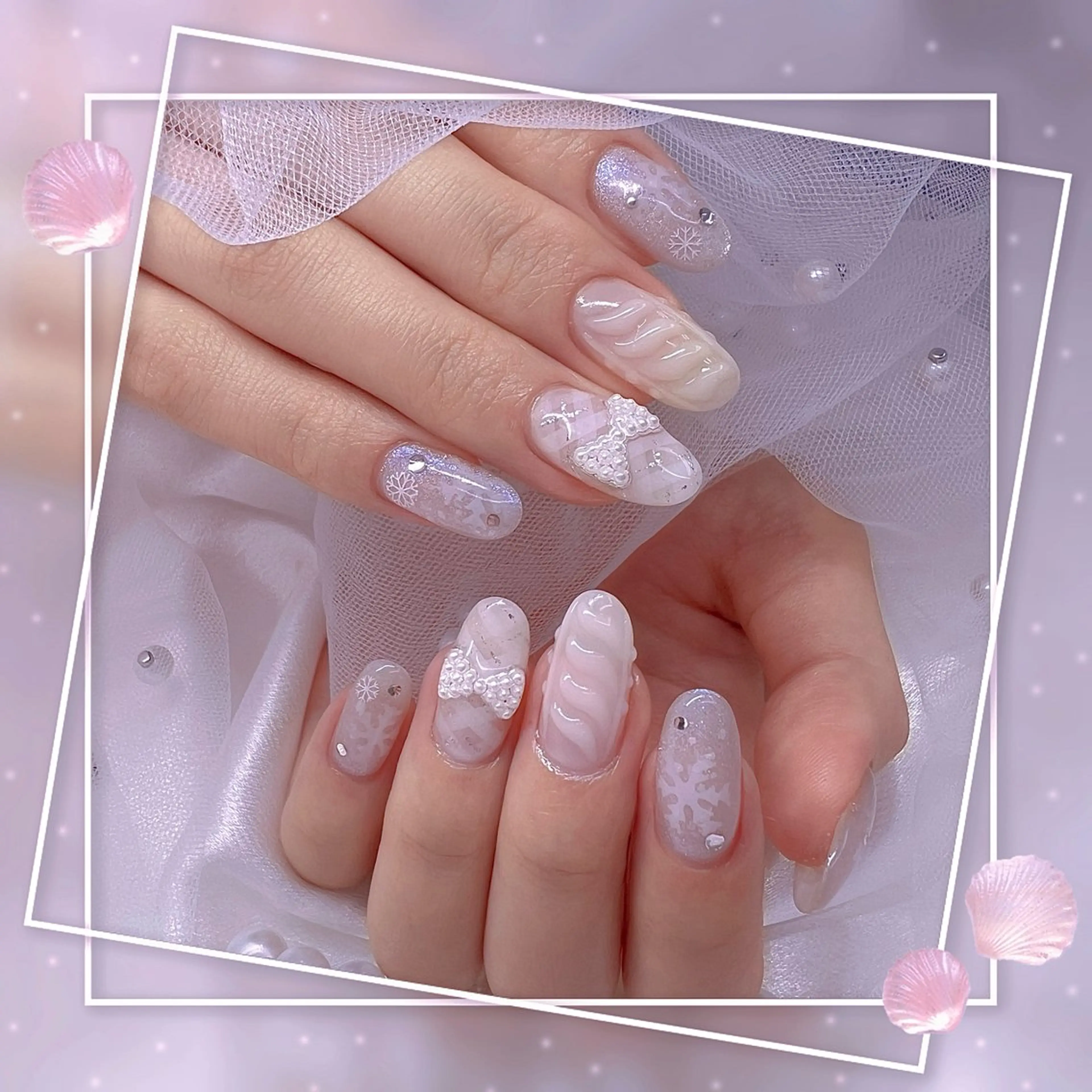 ネイル チークネイル フレンチネイル グラデーション マグネットネイル マグネットフレンチ ハンドネイル Chill Nailsalonのネイルデザイン