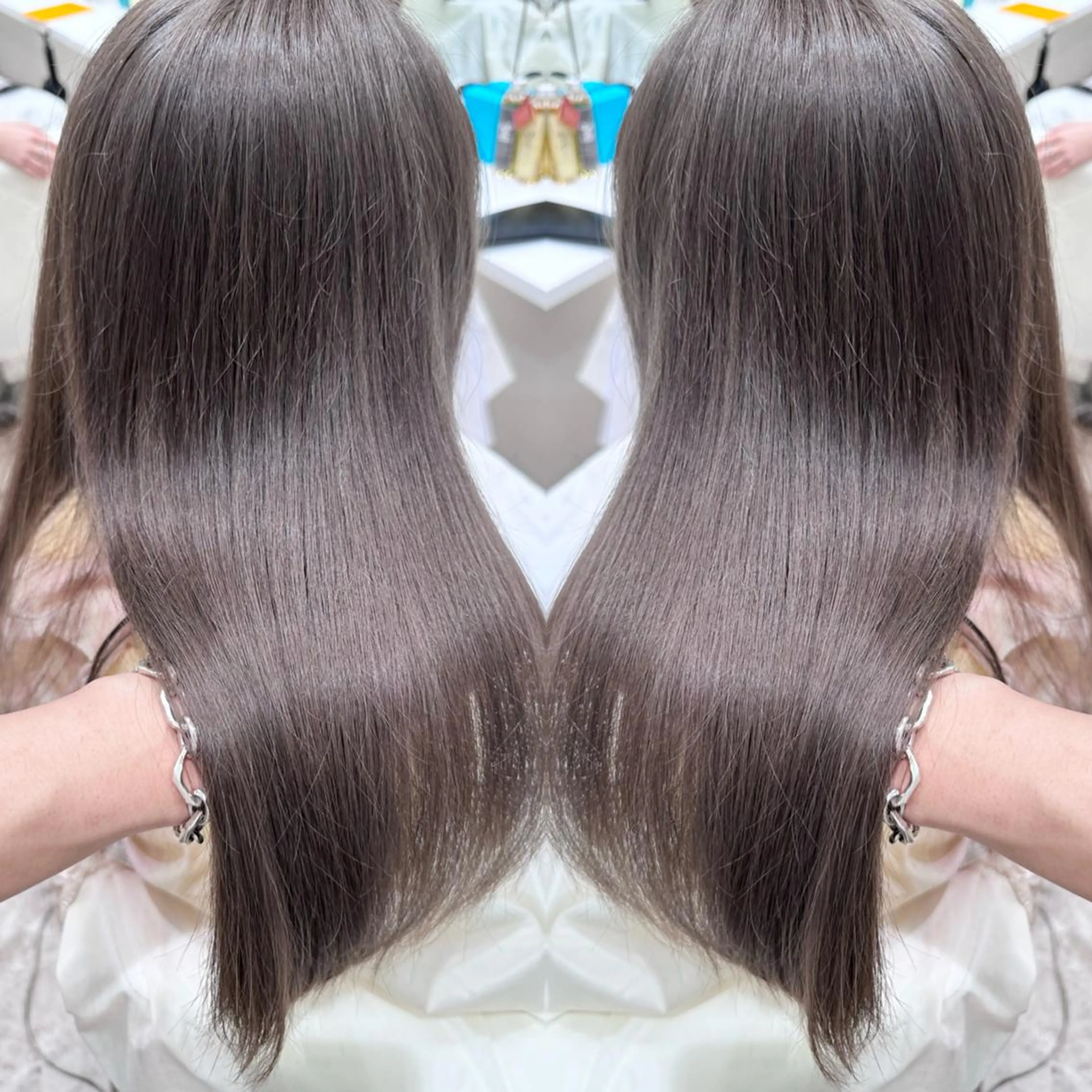 セミロング カラー アッシュ ベージュカラー ブリーチ ブラウンカラー ココアブラウン 🌿レイヤー/ブリー チ/🌿‬JINのヘアスタイル