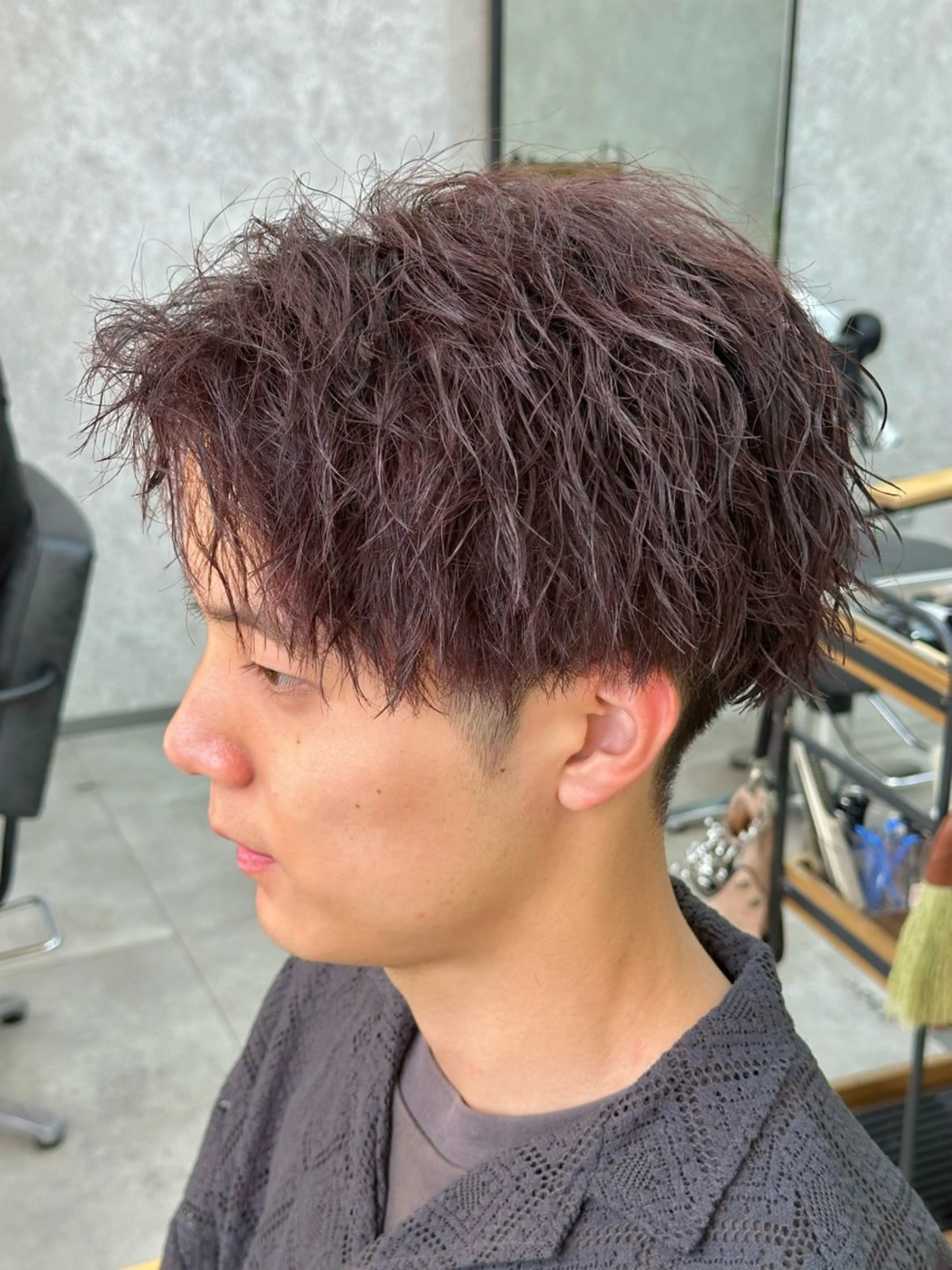 カラー パーマ メンズ メンズブリーチ 黒髪 ブリーチ ブリーチなしカラー レッドカラー カット ヘアカラー 【メンズ専門】中本 翔大のヘアスタイル