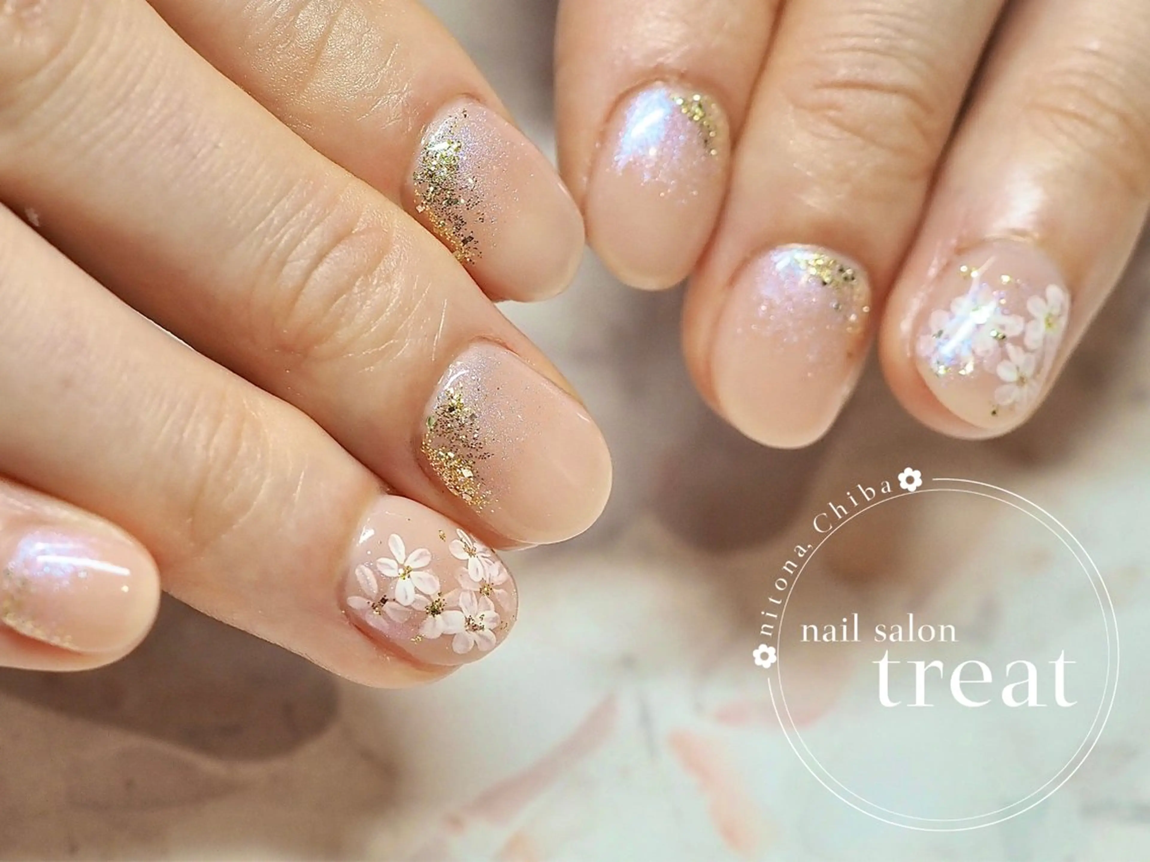 ネイル アートネイル フラワーネイル nail salon treat あいのネイルデザイン