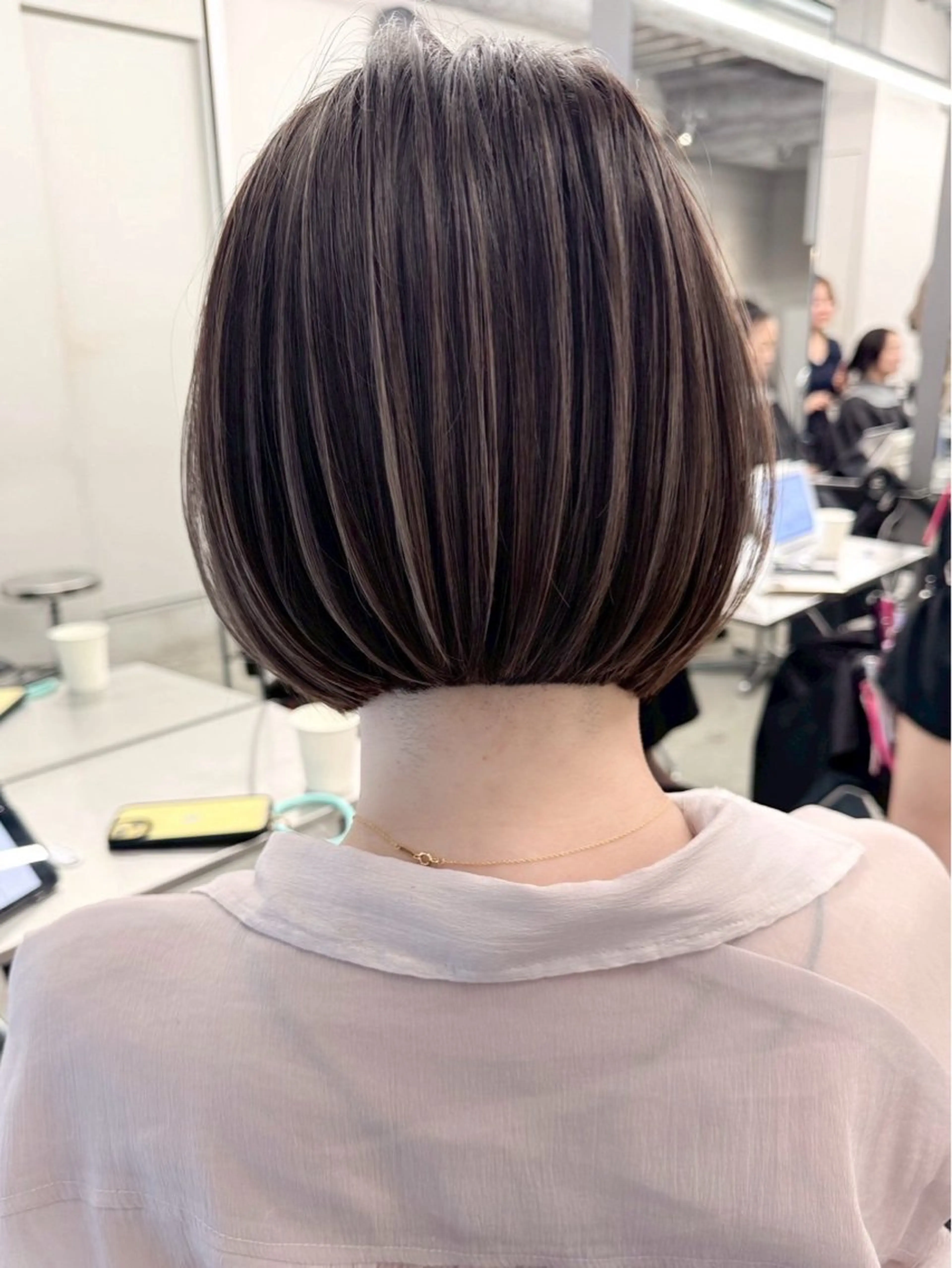 ミディアム カラー ハイライトカラー ボブ ハイライト ヘアカラー 🌈透明感カラー🌈 🌟吉田祐介🌟のヘアスタイル