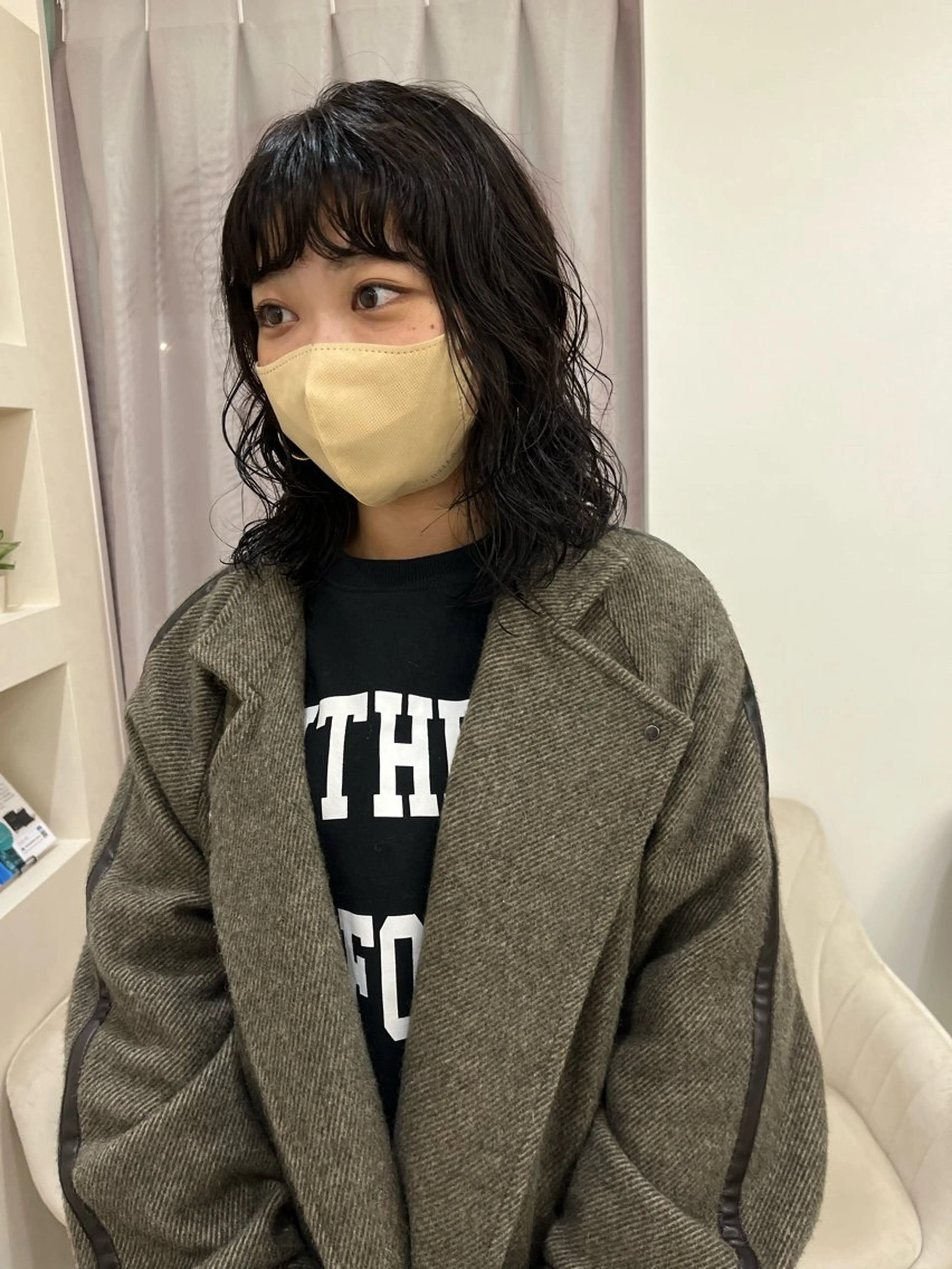 ミディアム パーマ カット パーマ トリートメント 松村 澪里のヘアスタイル