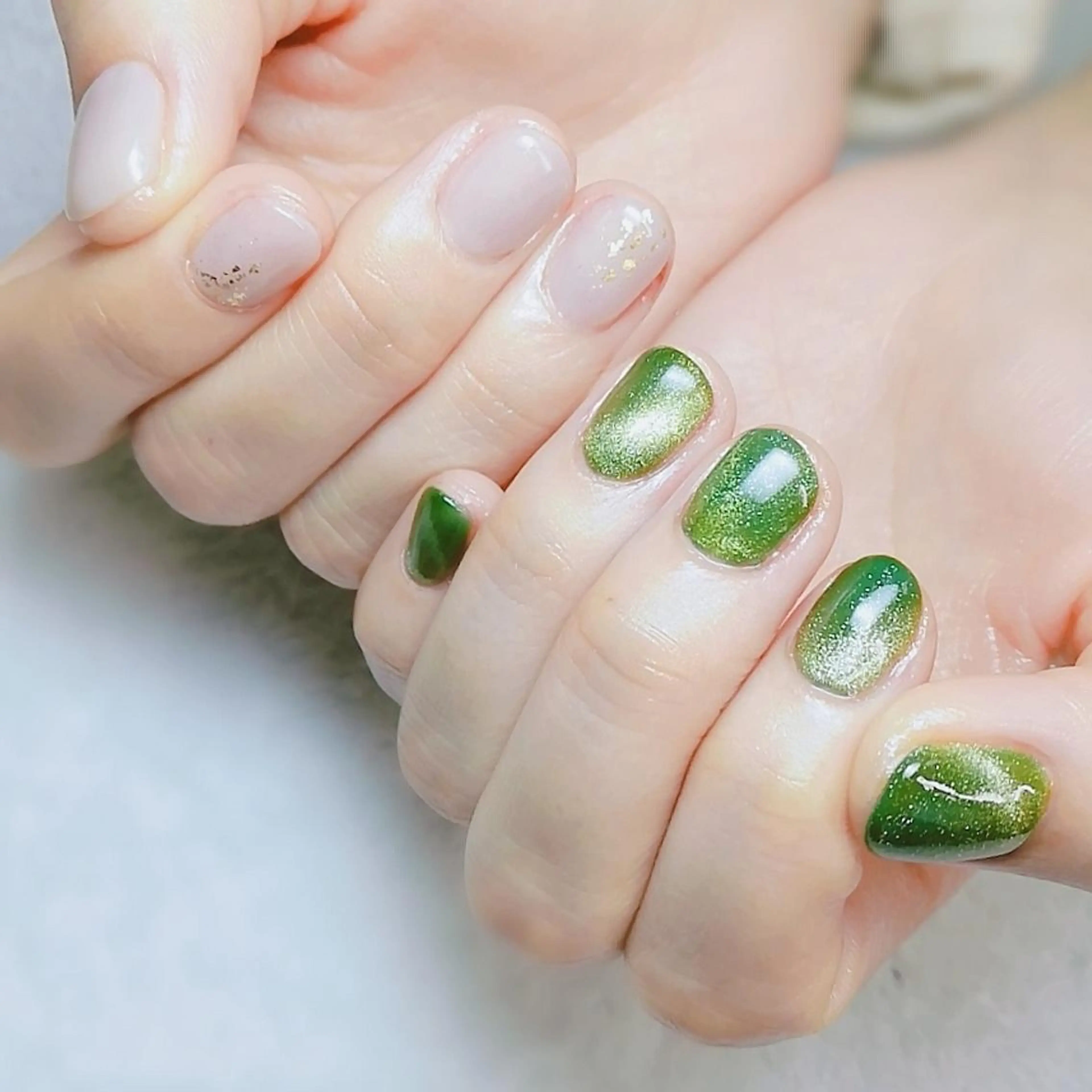 ネイル ホログラムネイル ミラーネイル ワンカラーネイル 柴崎 美幸のネイルデザイン