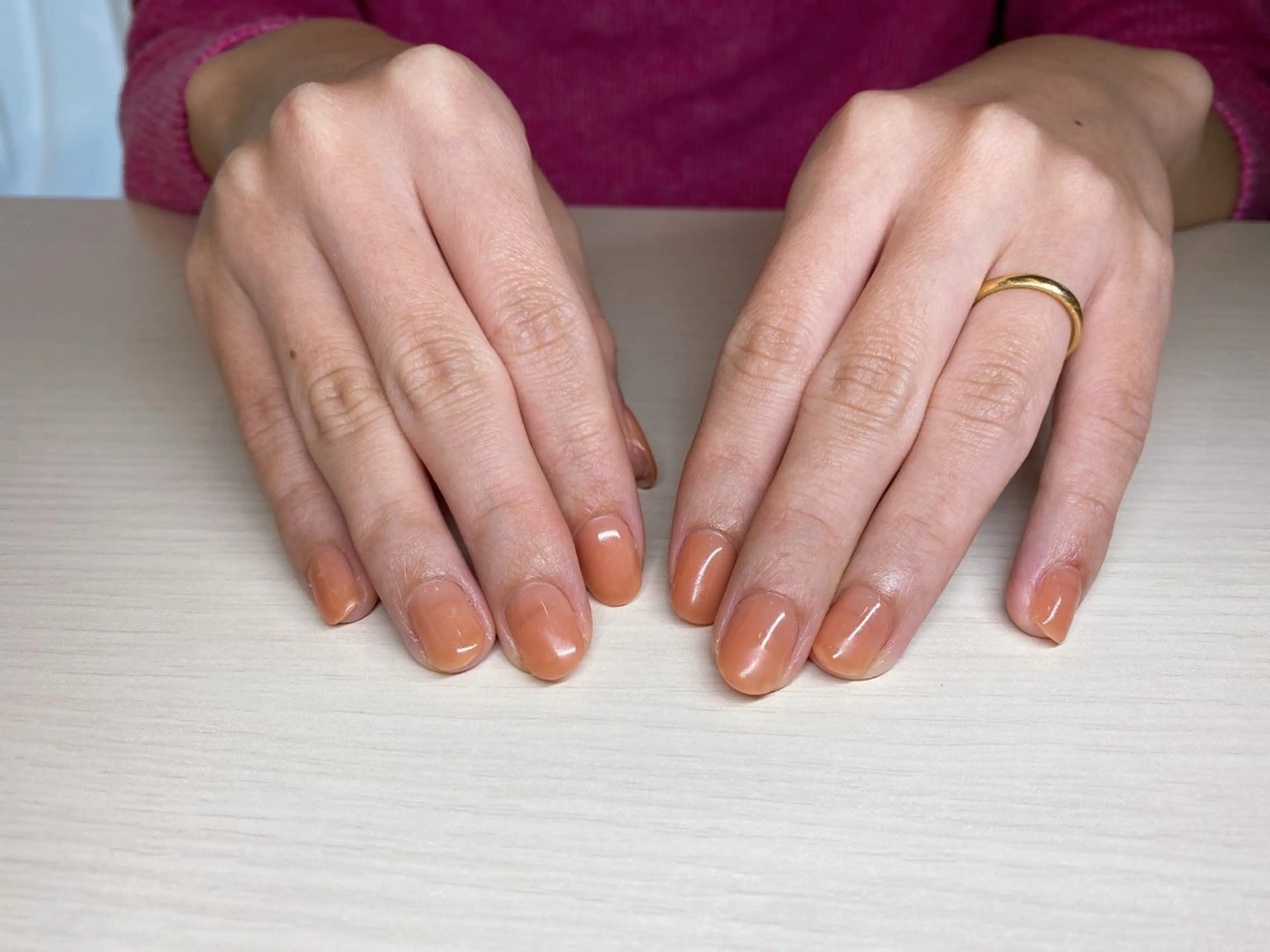 ネイル ワンカラーネイル オレンジ 齋藤 優花のネイルデザイン