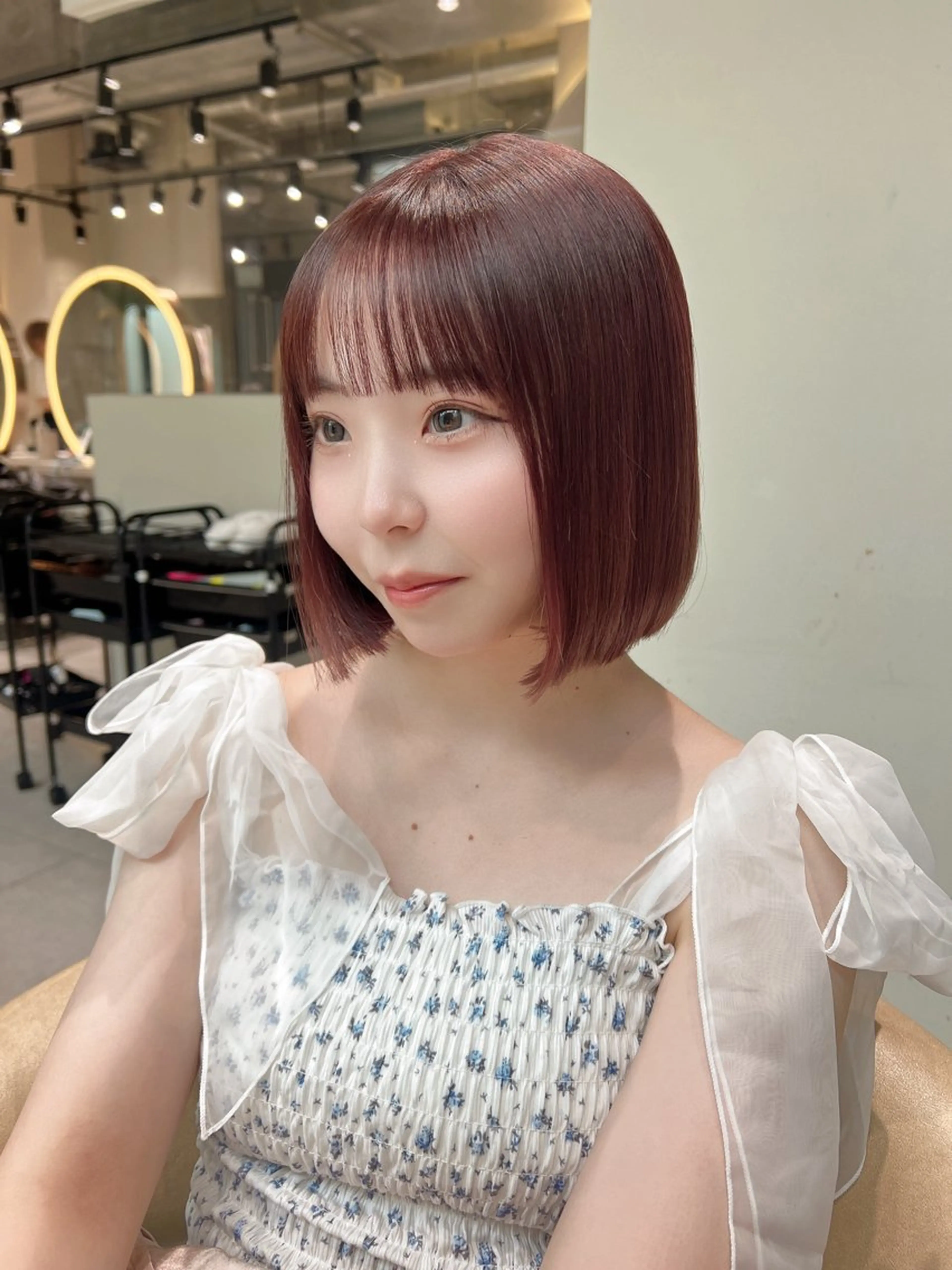 ショート カット ヘアカラー トリートメント 顔周り🇰🇷韓国 レイヤー/モエのヘアスタイル