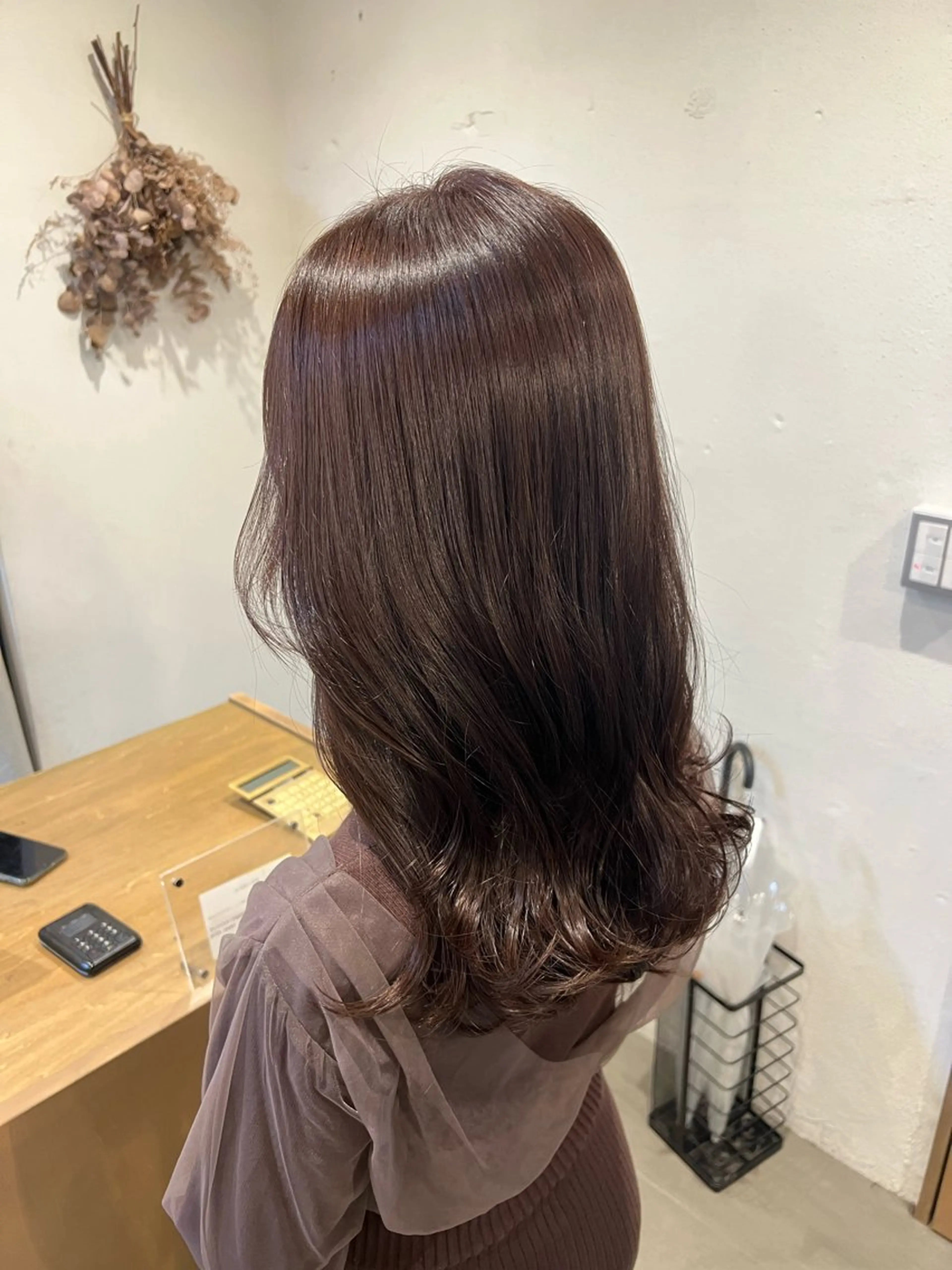 セミロング カラー ピンクカラー カット ヘアカラー トリートメント ブリーチなしカラー 🌿‬脇黒丸 彩のヘアスタイル