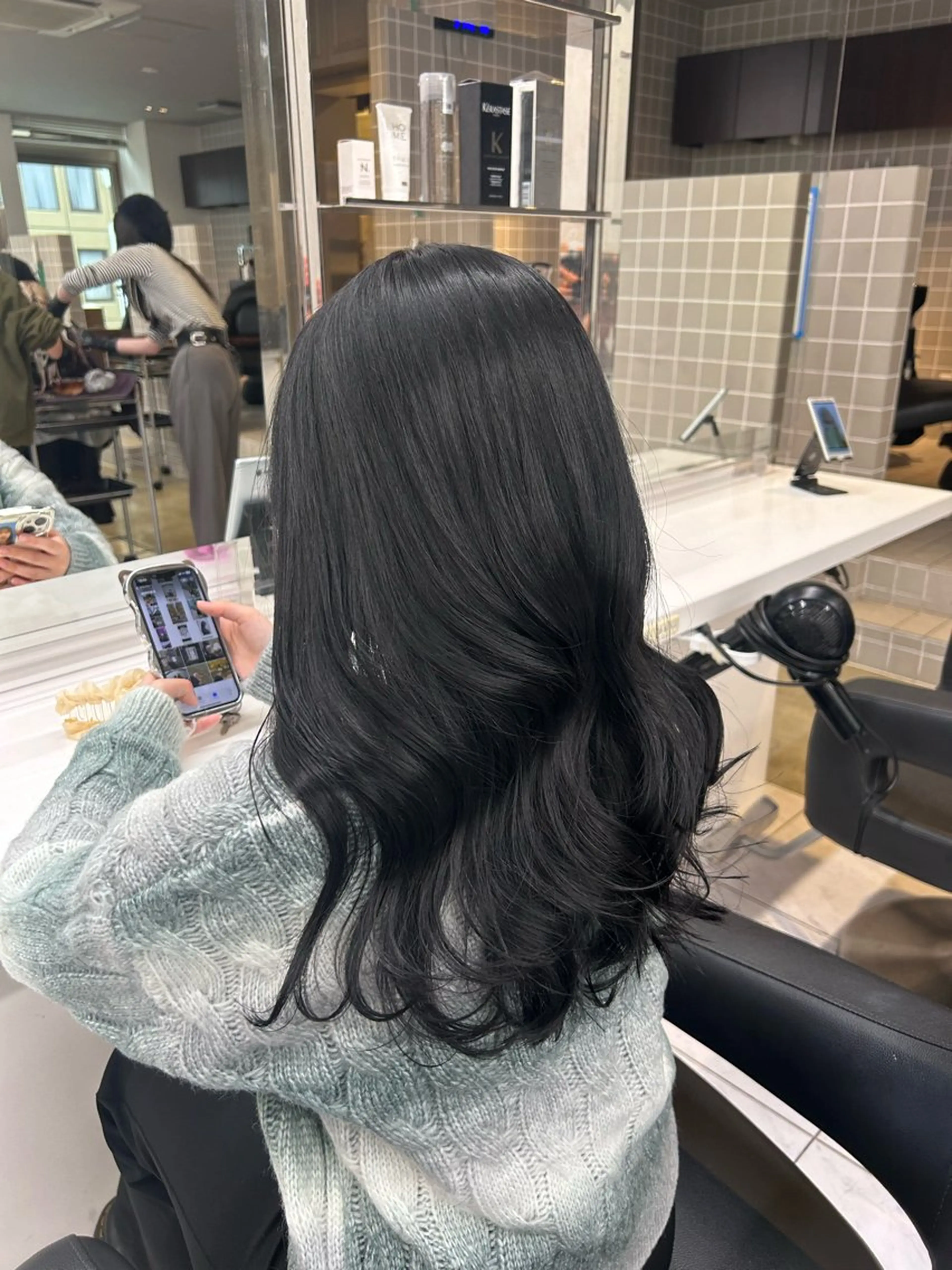 ロング カラー パーマ ヘアアレンジ メンズ キッズ ブリーチなしカラー/ ブラウン/レイヤーのヘアスタイル