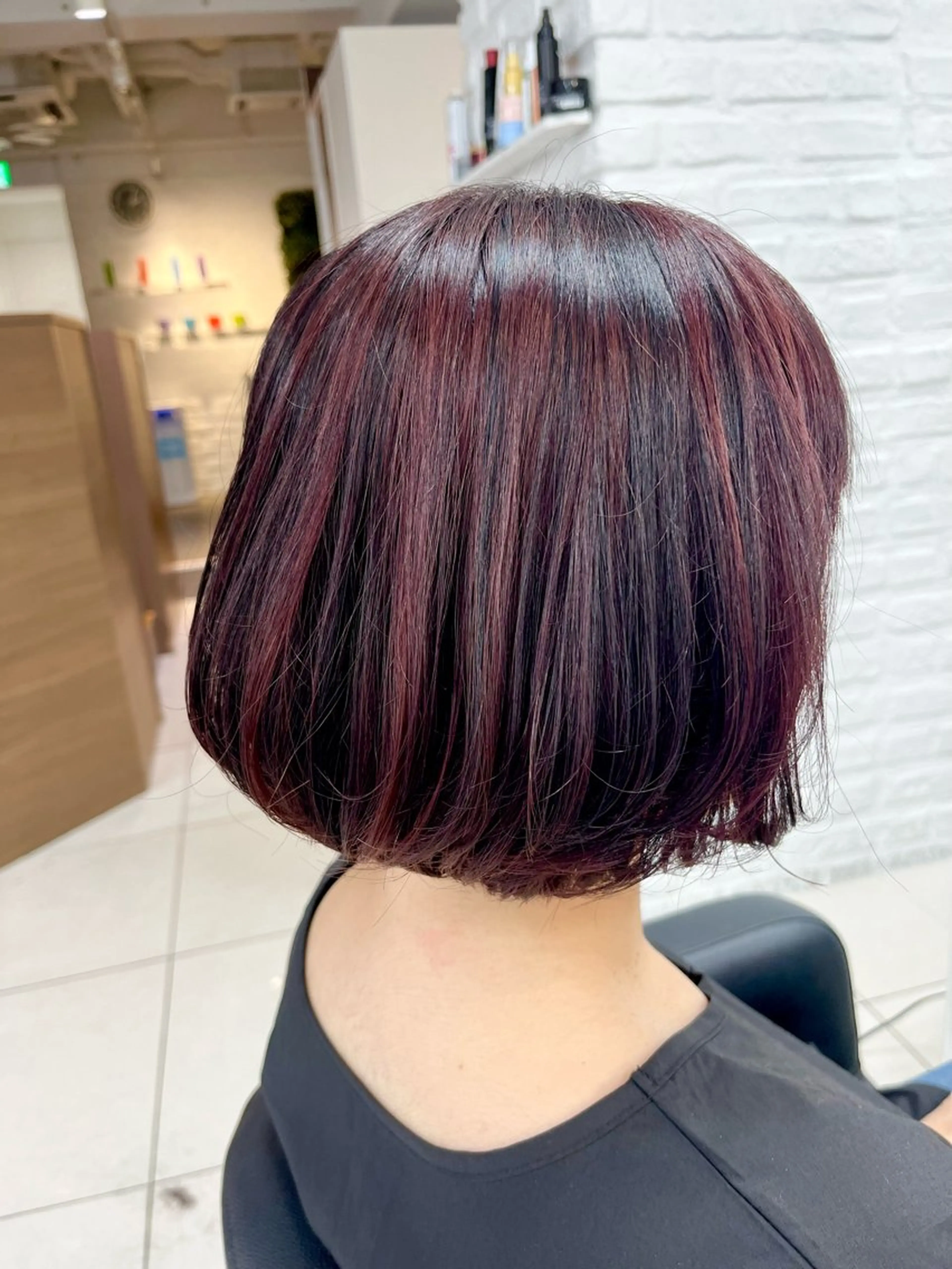 ショート カラー ハイライトカラー メッシュ ピンクカラー ボブ ハイライト カット ヘアカラー トリートメント 【センターパート/ マッシュ】ryokaのヘアスタイル