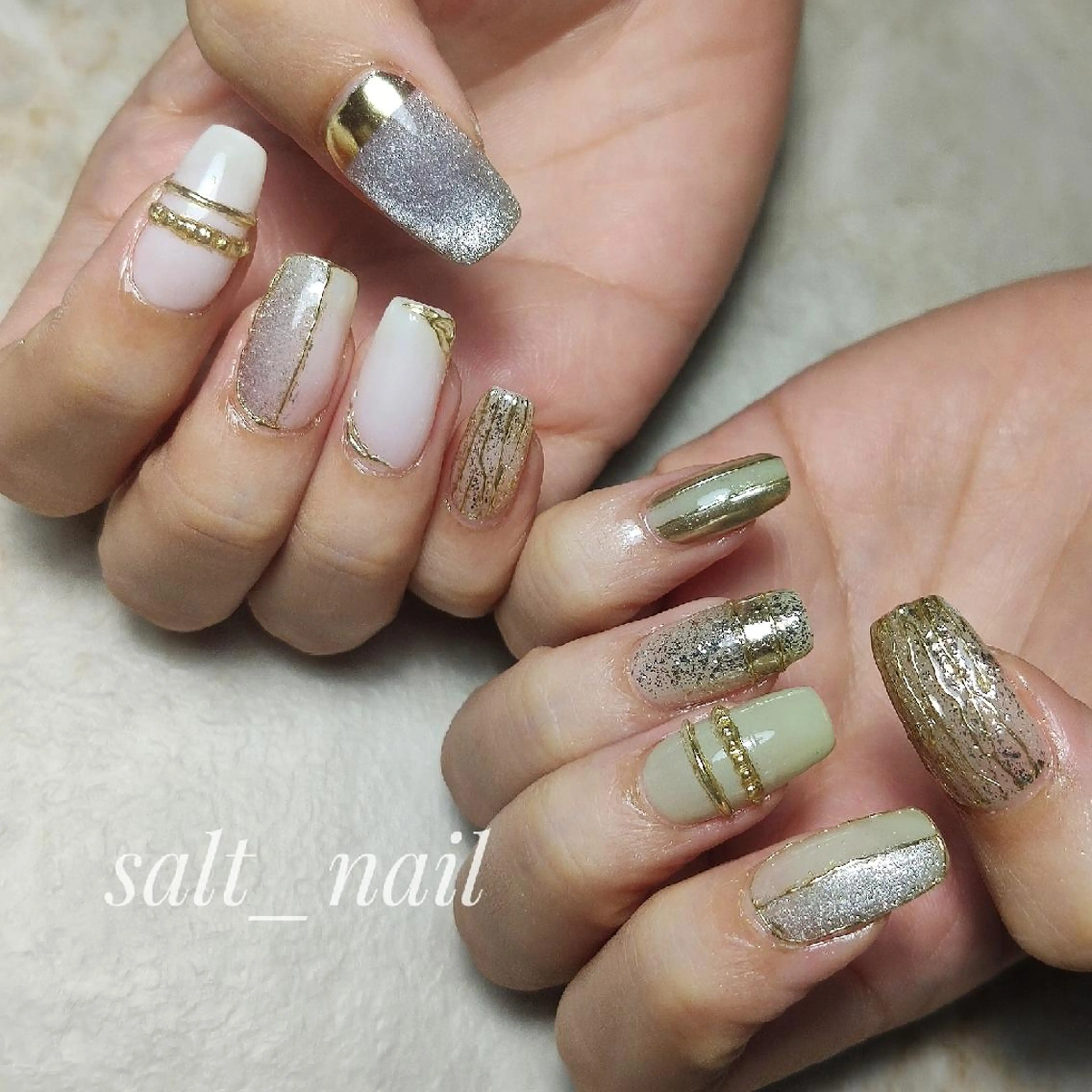 ネイル ミラーネイル ハンドネイル 個人サロン saltnailのネイルデザイン