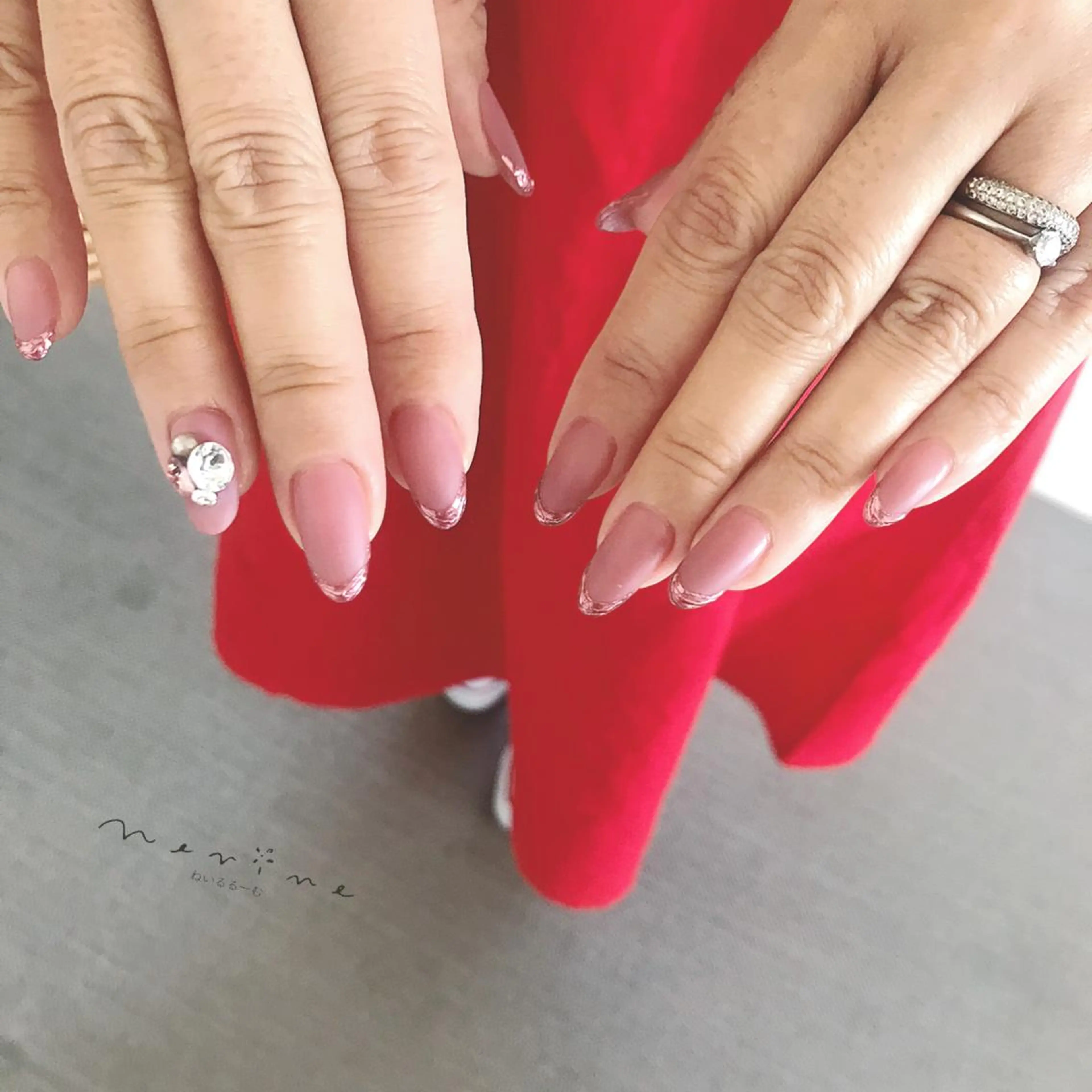 ネイル フレンチネイル ミラーネイル NAILST Naomiのネイルデザイン