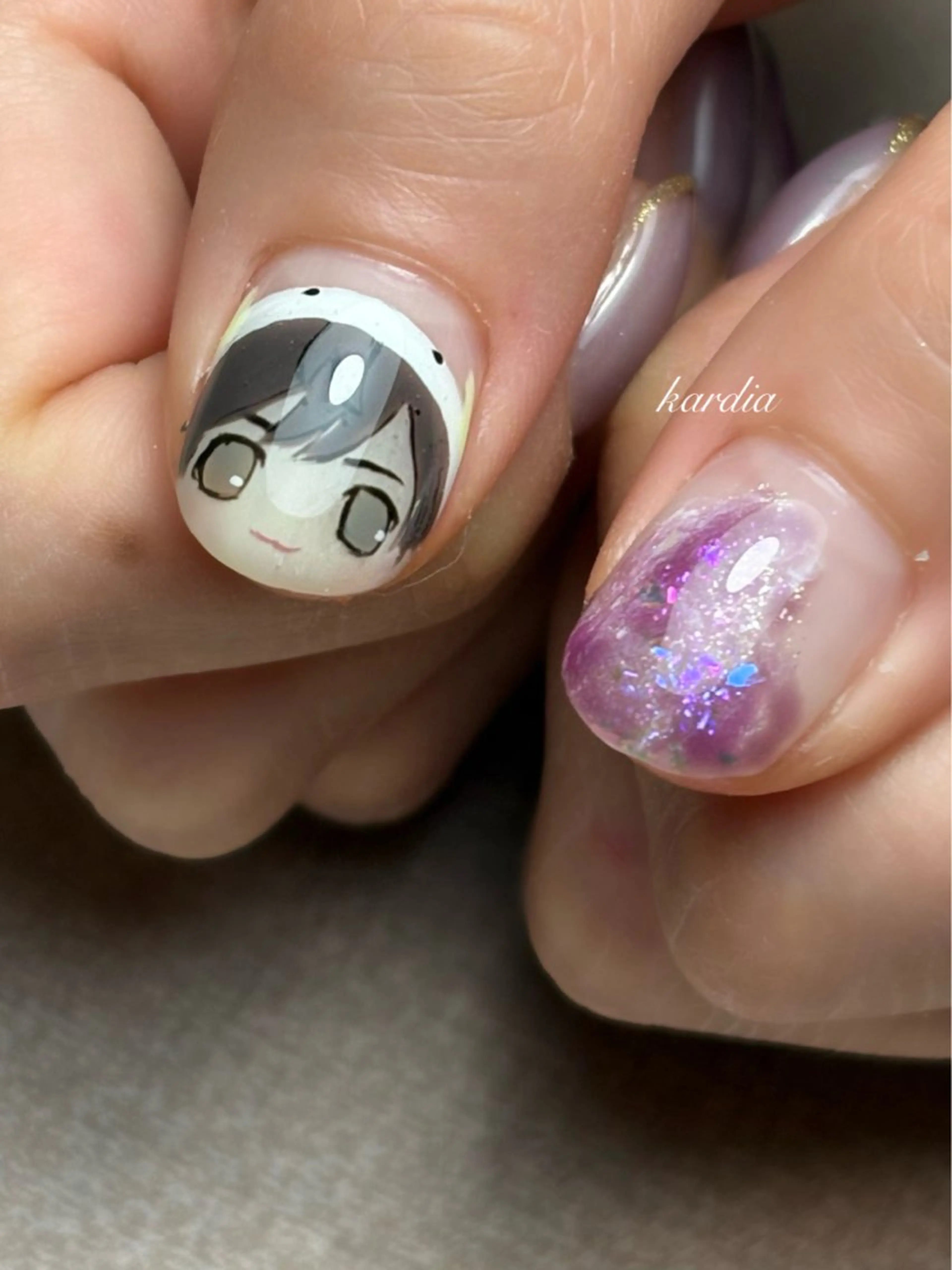 ネイル ハンドネイル καρδιά -ｶﾙﾃﾞｨｱ-のネイルデザイン