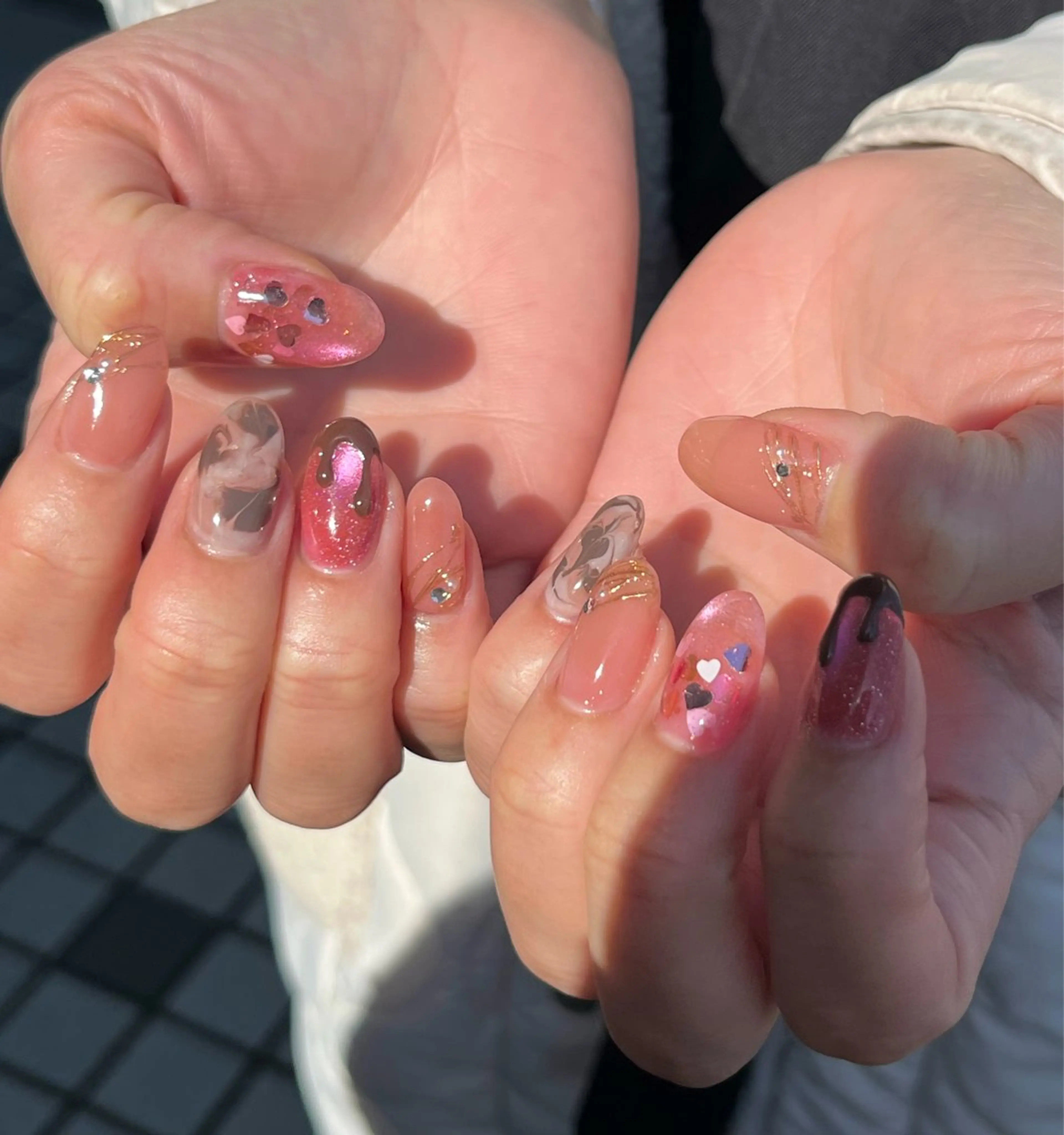 ネイル バレンタイン ハンドネイル Momonails Ayanoのネイルデザイン