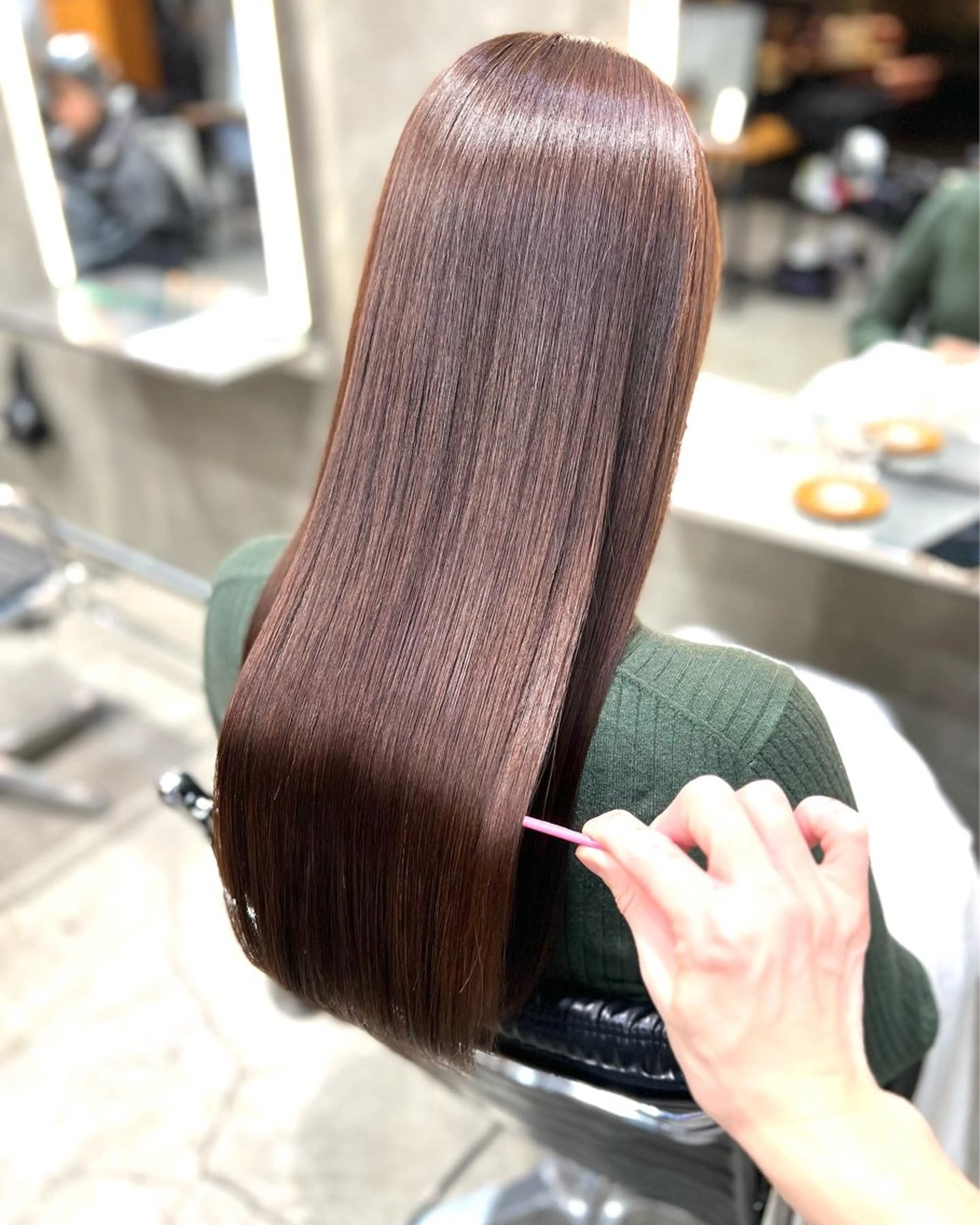 ロング カラー パーマ 髪質改善 縮毛矯正 酸性ストレート ストレートパーマ ヘアカラー 縮毛矯正 GO TODAY 原宿本店所属・🎁曲がる縮毛矯正 /DAIKIのヘアスタイル