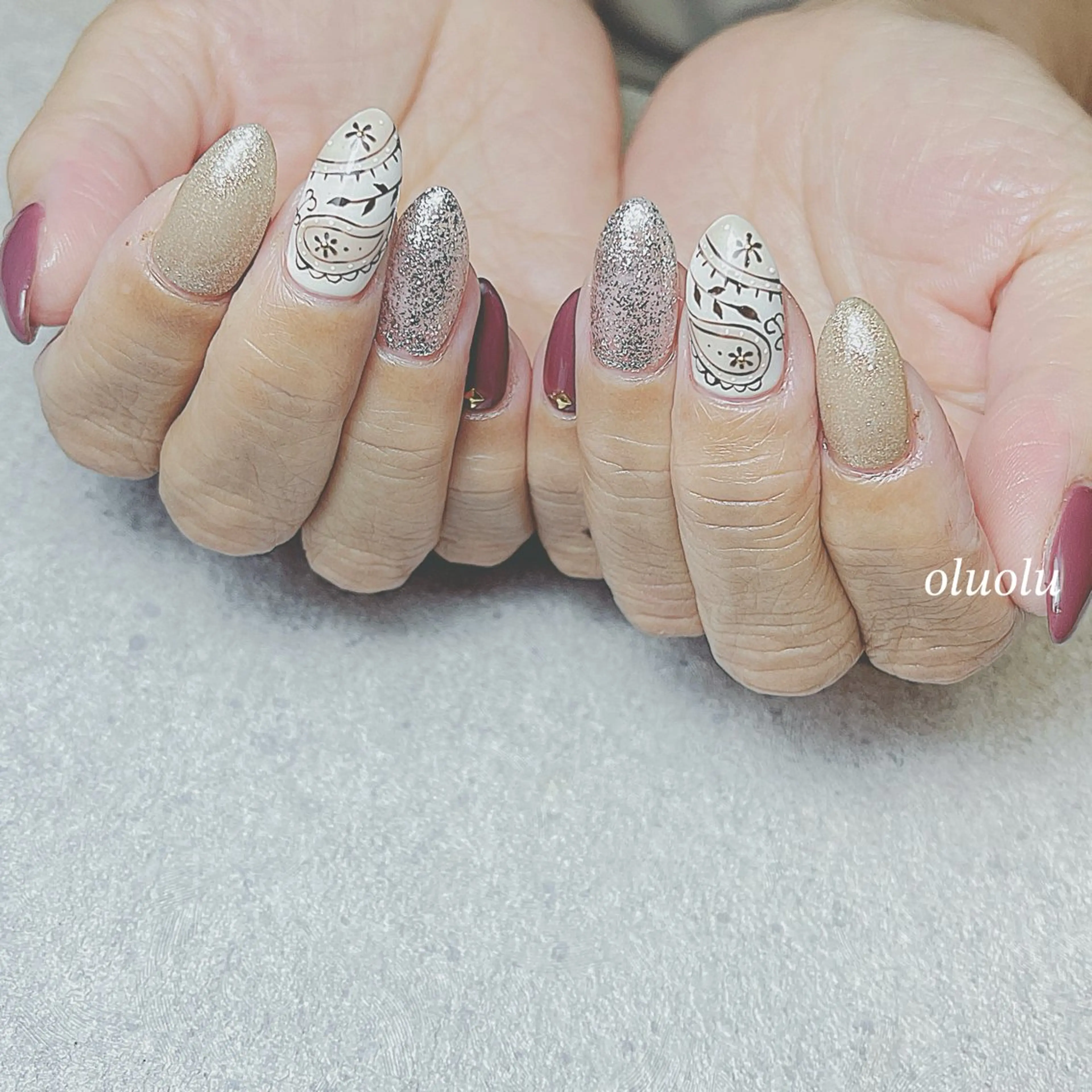 ネイル アートネイル フットネイル 持ち込み ハンドネイル 大村 紬華のネイルデザイン