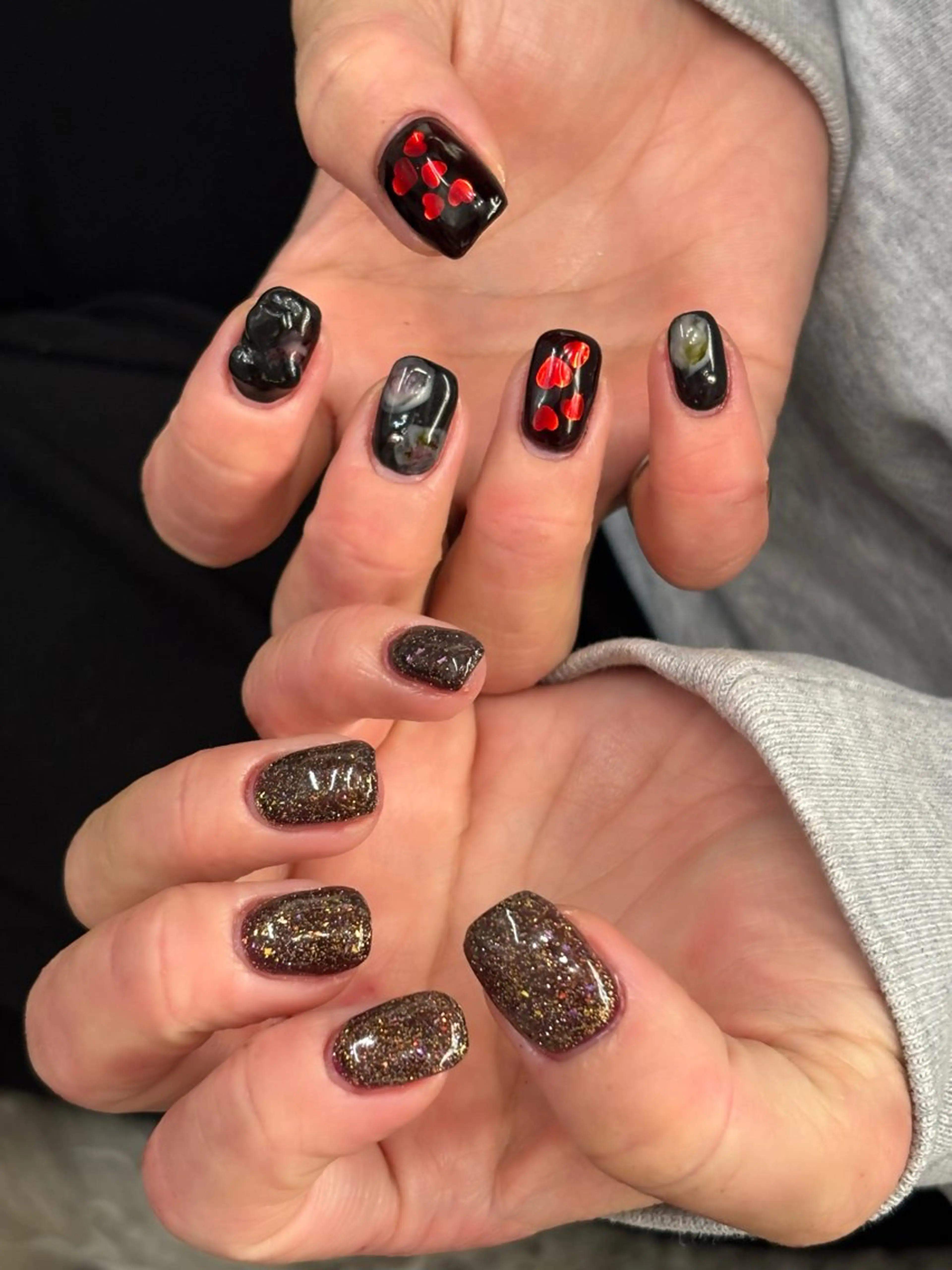 ネイル アートネイル フラッシュネイル スクエアネイル ネイルアトリエ プラスメリーのネイルデザイン