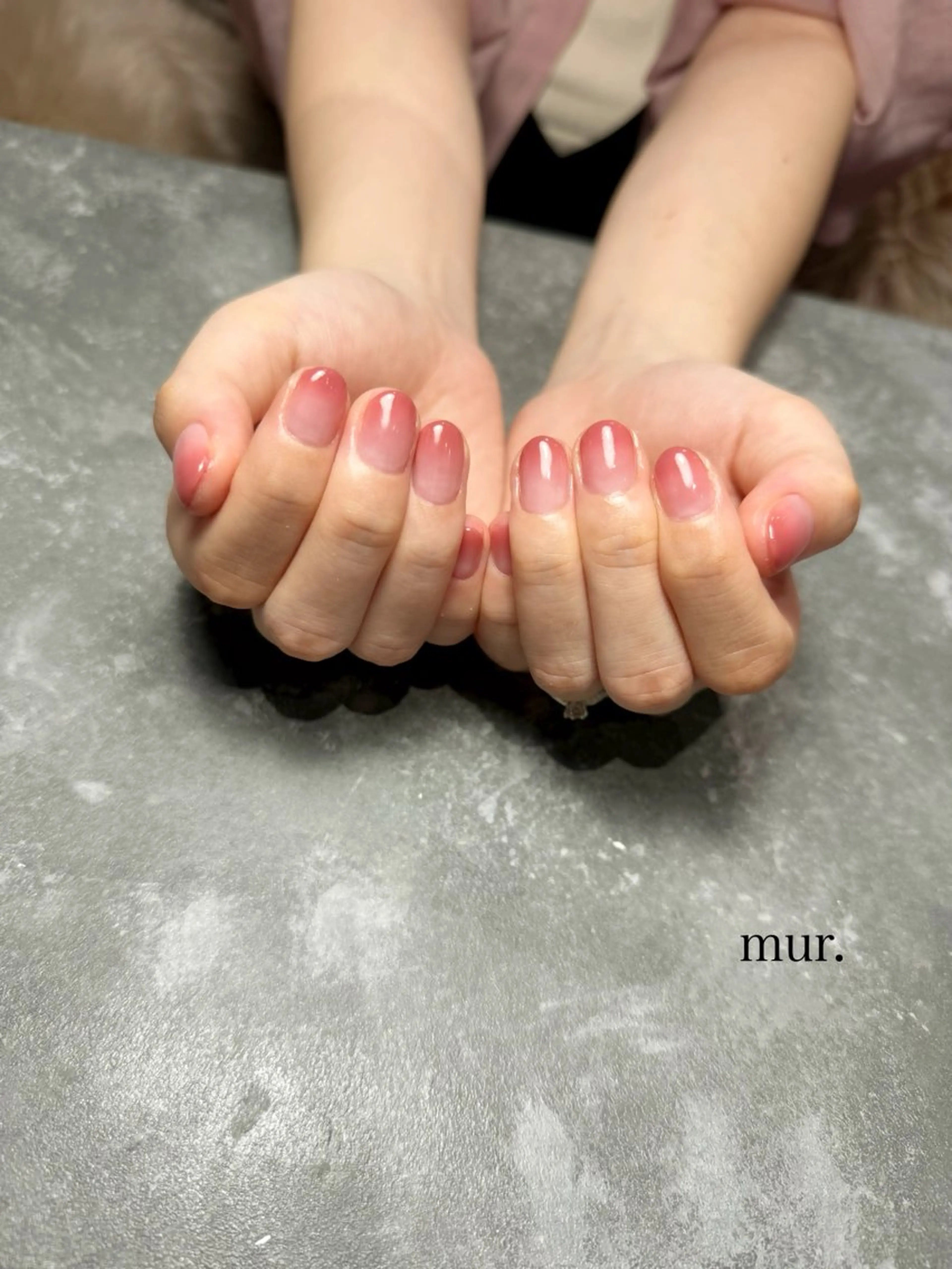 ネイル グラデーション ピンク シンプルネイル ハンドネイル nail salon　mur.所属・mur. harukaのネイルデザイン