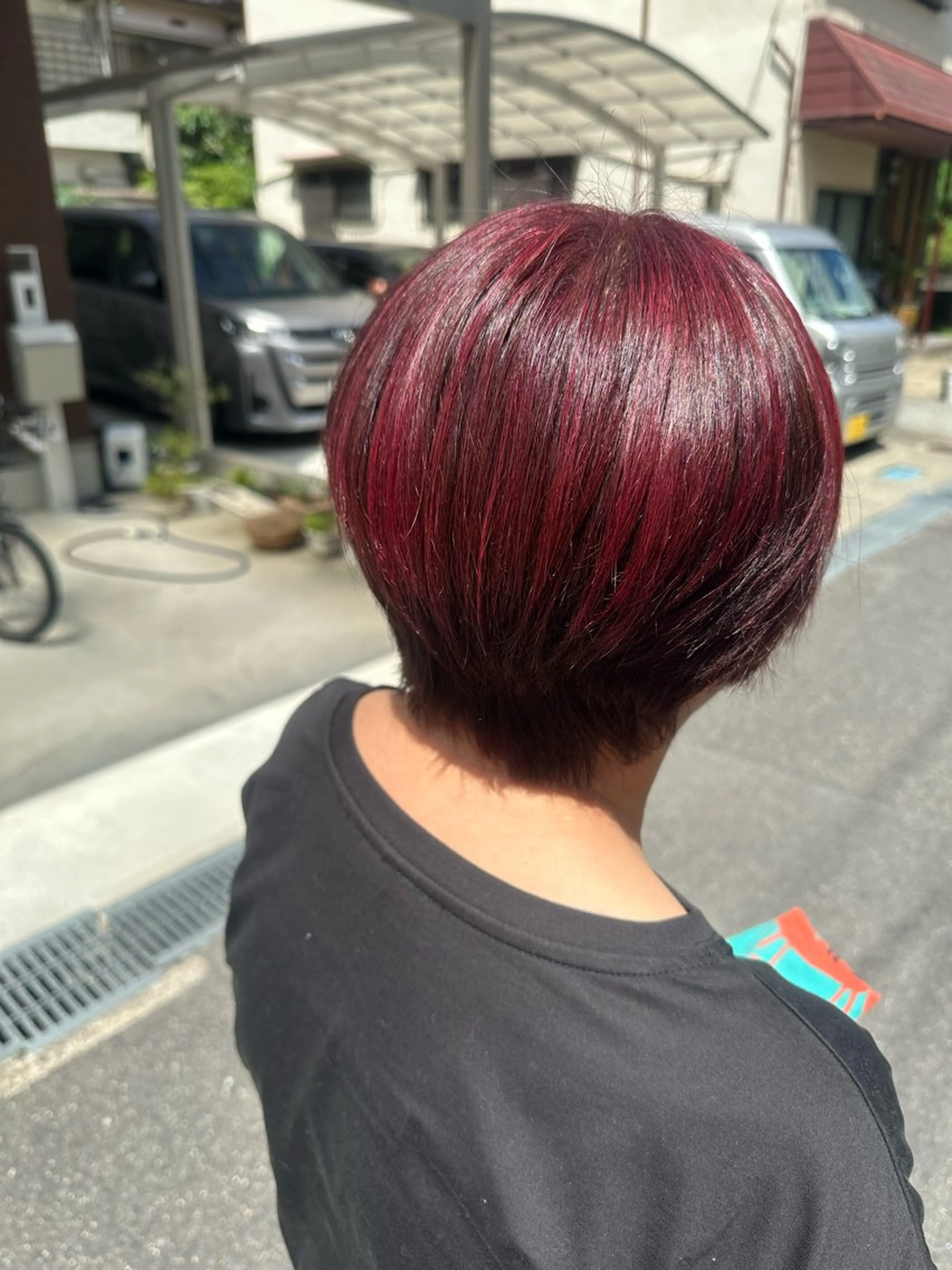 ショート カラー ハイライトカラー ハイライト ヘアカラー 安達 望のヘアスタイル