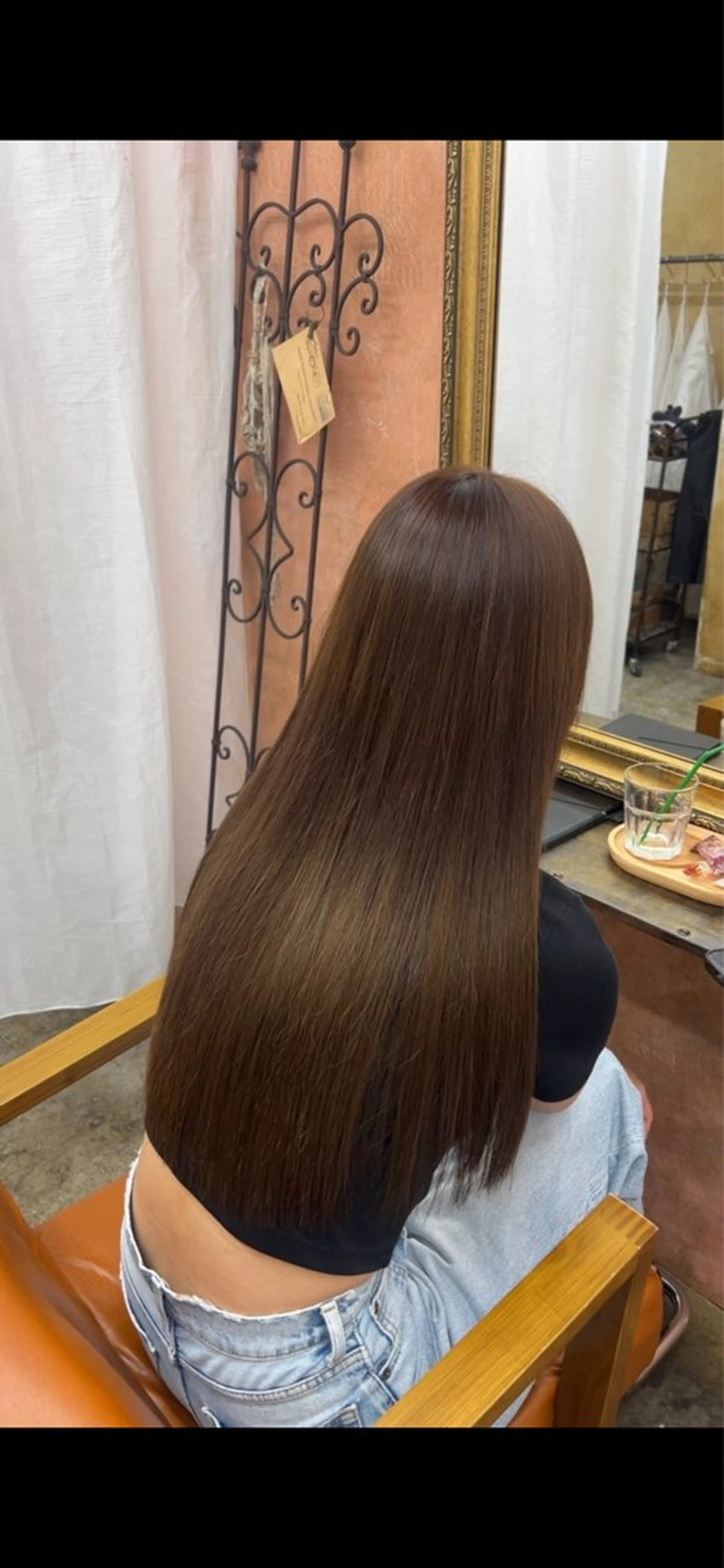 ロング ヘアカラー ともざねゆか UniQのヘアスタイル