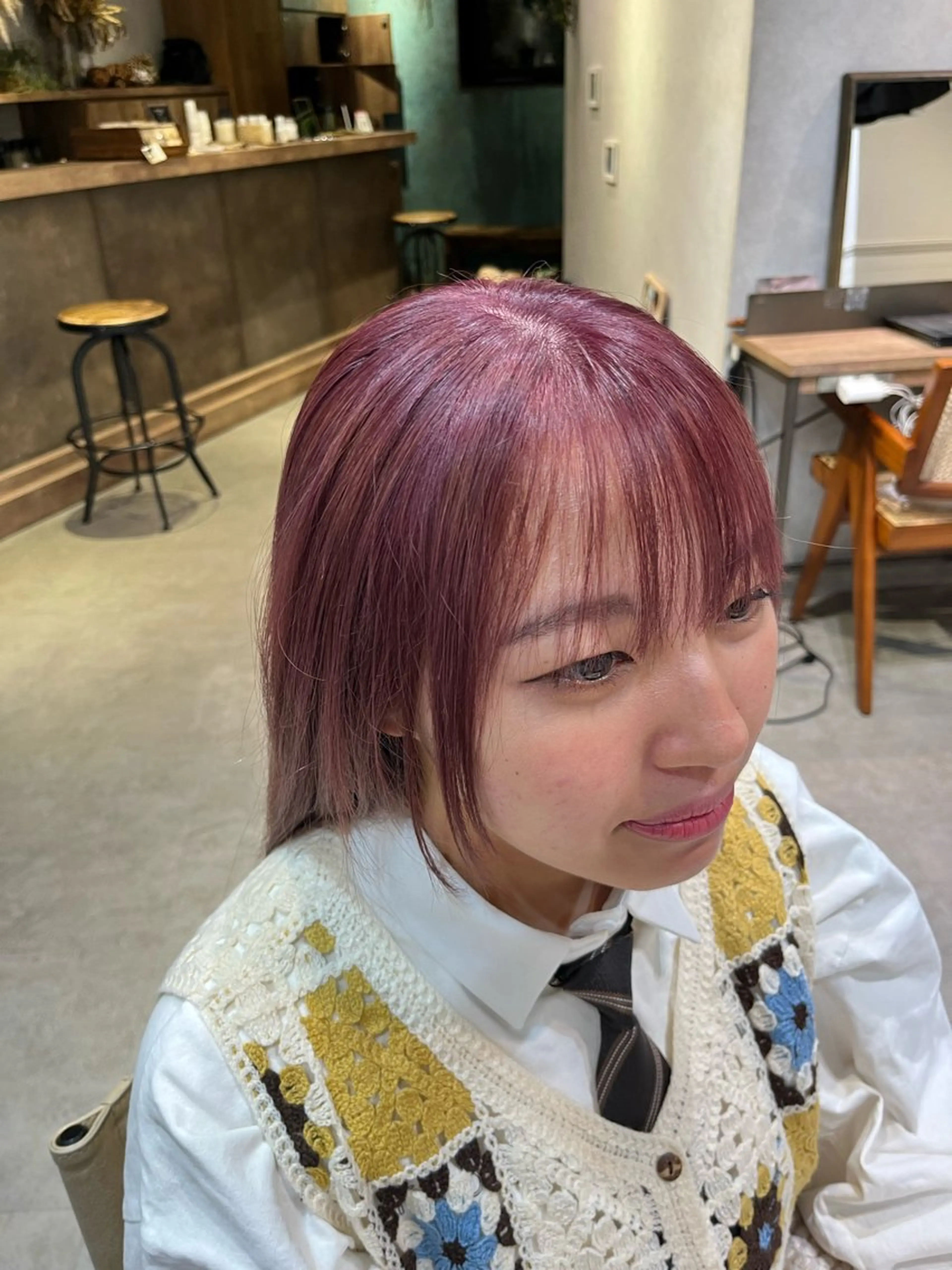 カラー ブリーチ ケアブリーチ ピンクカラー 無料カットモデル募集 ／ueno aiのヘアスタイル