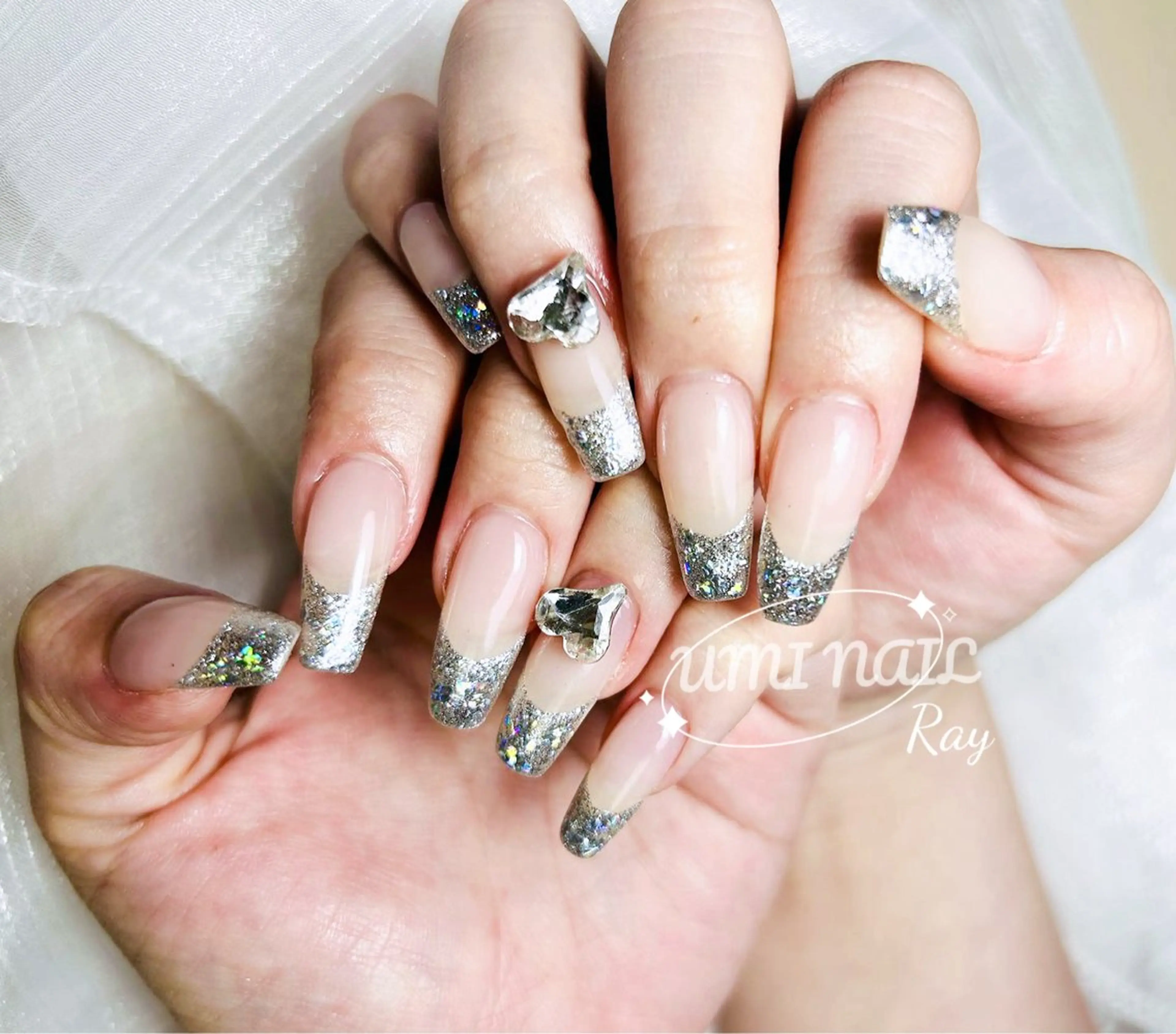 ネイル アートネイル フレンチネイル ジェルネイル ガラスフレンチ グラデーション ハンドネイル ハンドケア LUXE NAIL SALONのネイルデザイン