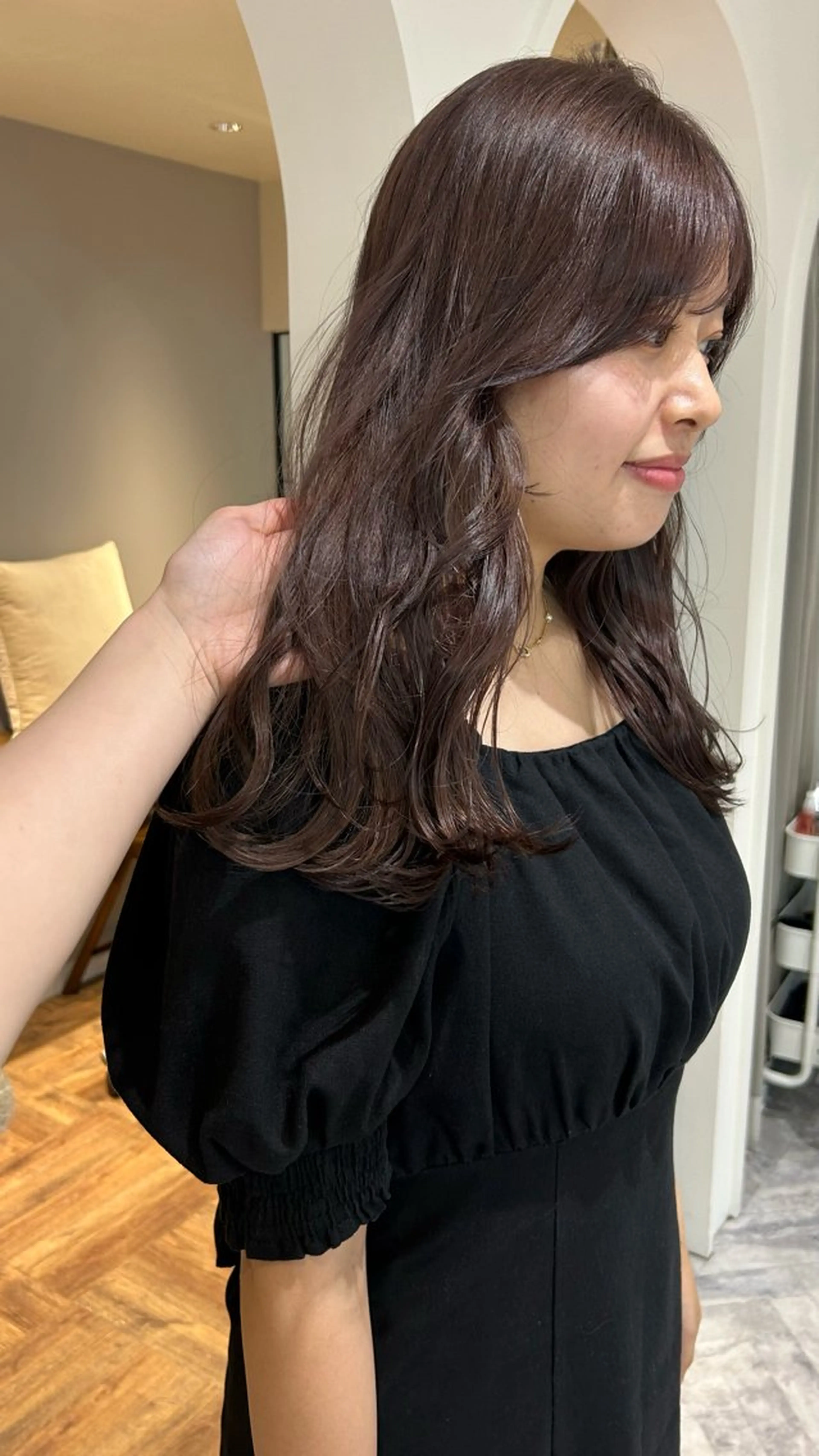 セミロング カラー ヘアカラー トリートメント じゅわっと暖色カラー 🍊Moemiのヘアスタイル