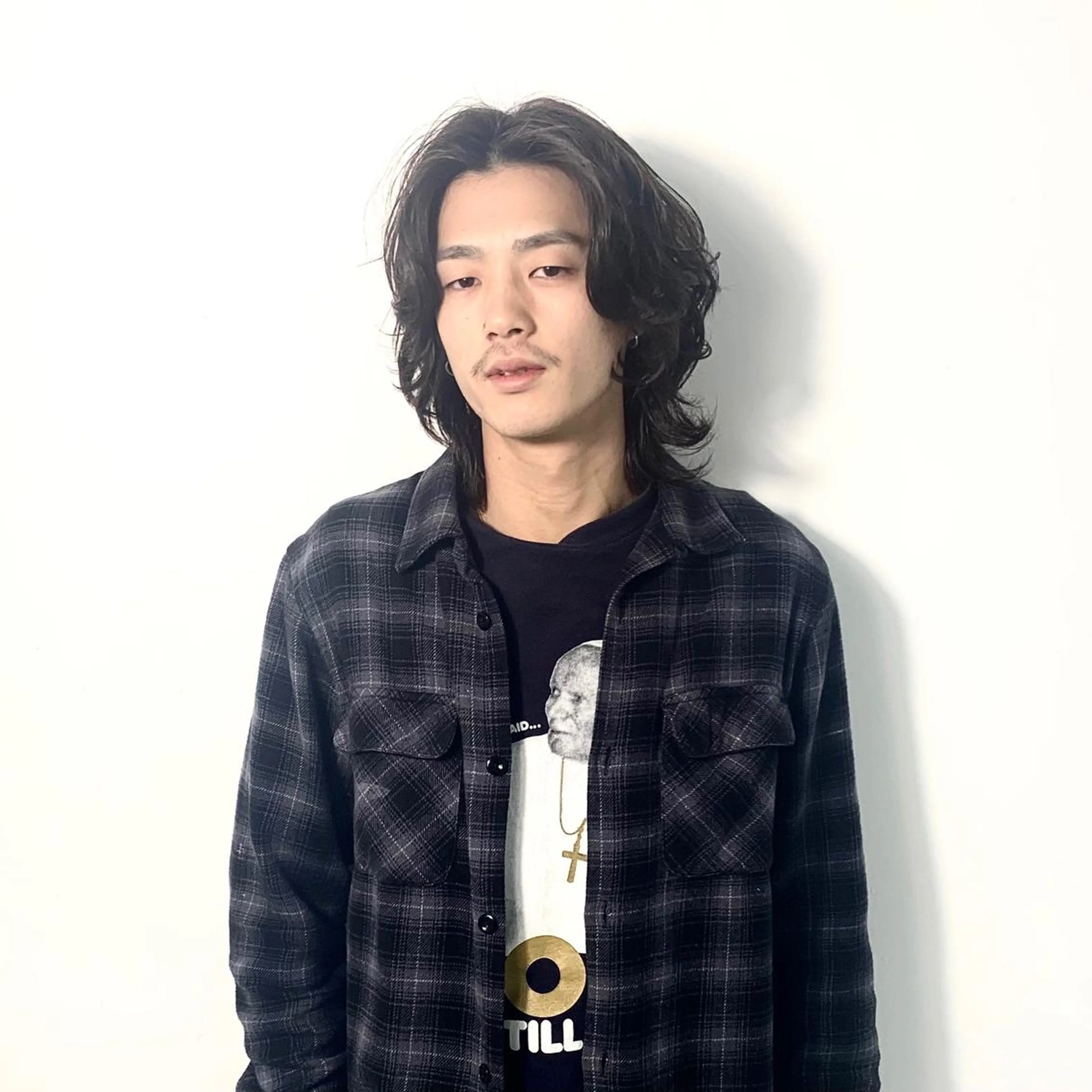 メンズ センターパート メンズパーマ メンズウルフカット ウルフカット カット ヘッドスパ 柏メンズカットパーマ NO.1タイチのヘアスタイル