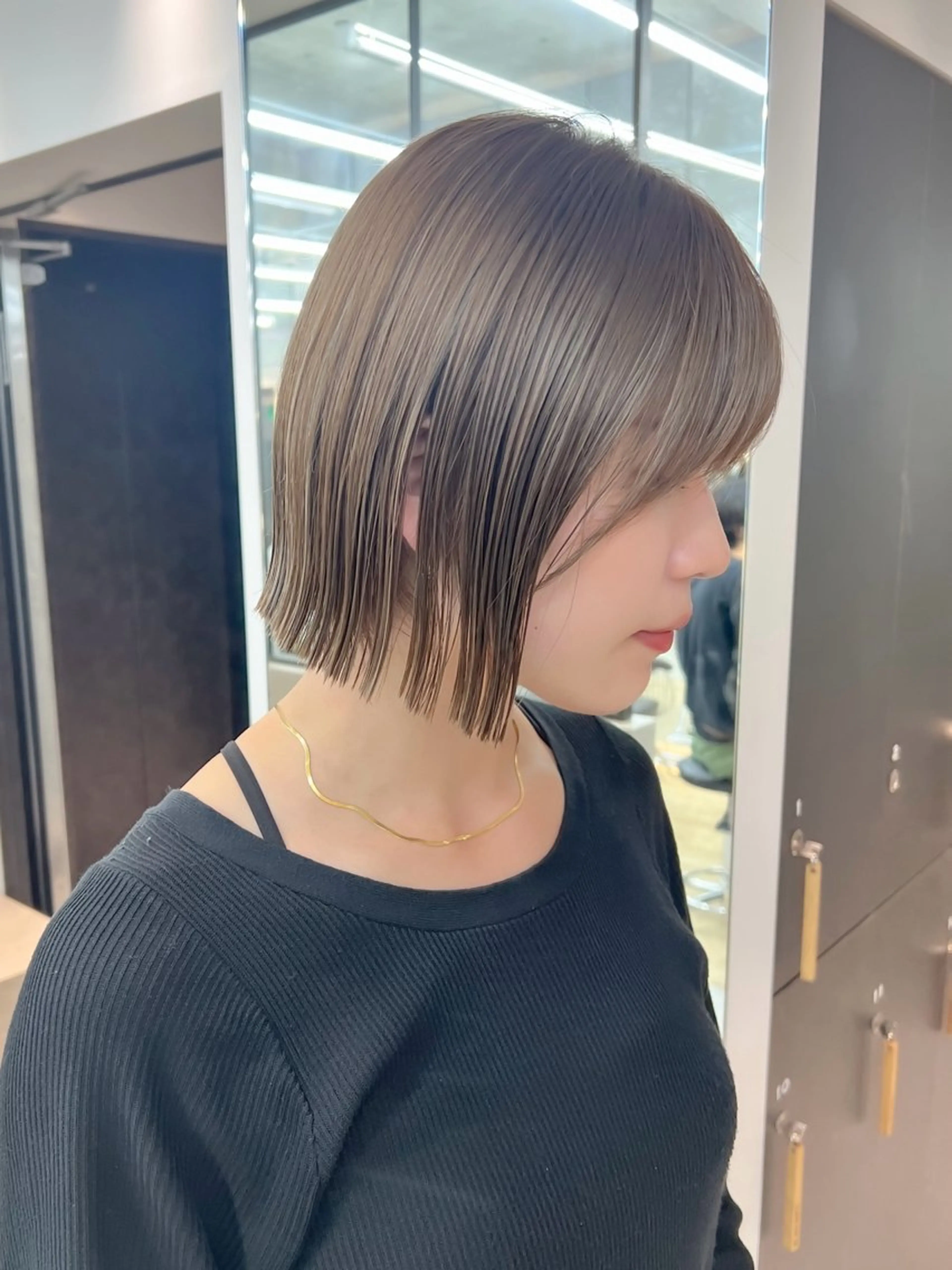 ミディアム カット ヘアカラー トリートメント ボブ/縮毛矯正 髪質改善/もえるのヘアスタイル