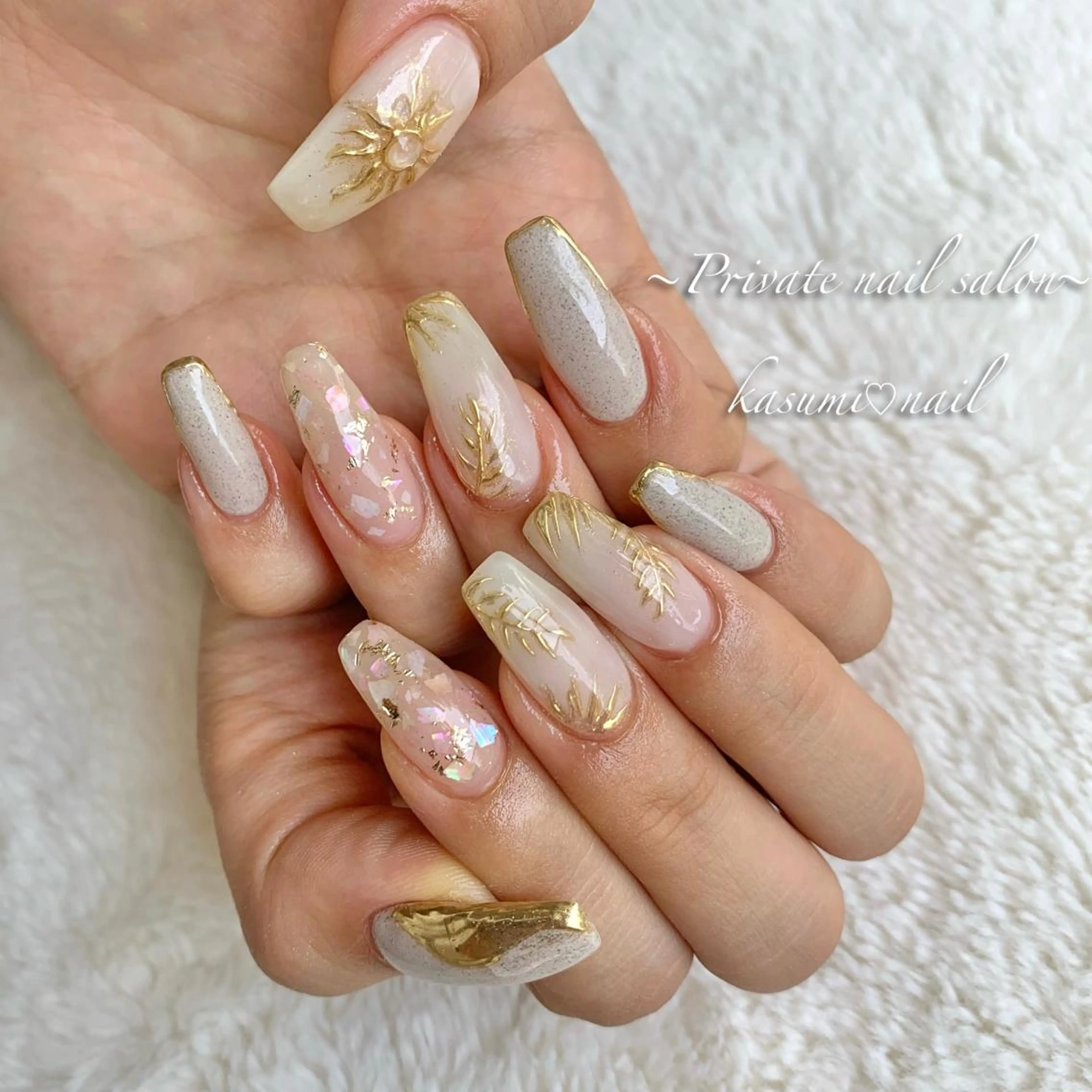 ネイル アートネイル ラメ(グリッター) マグネットネイル ミラーネイル 持ち込み KASUMI♡ Nailのネイルデザイン