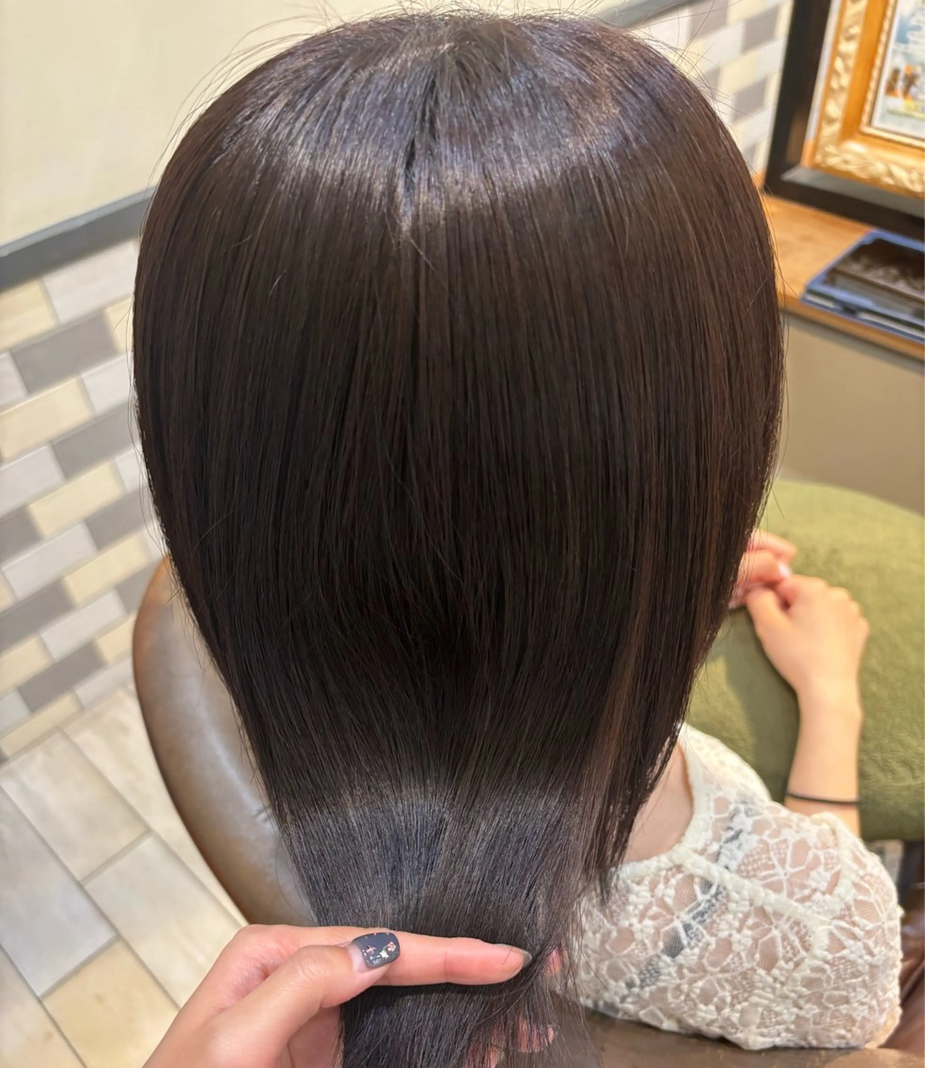 ミディアム カラー ブラウンカラー オリーブブラウン ヘアカラー トリートメント 古屋 澪　艶髪カラー✨のヘアスタイル