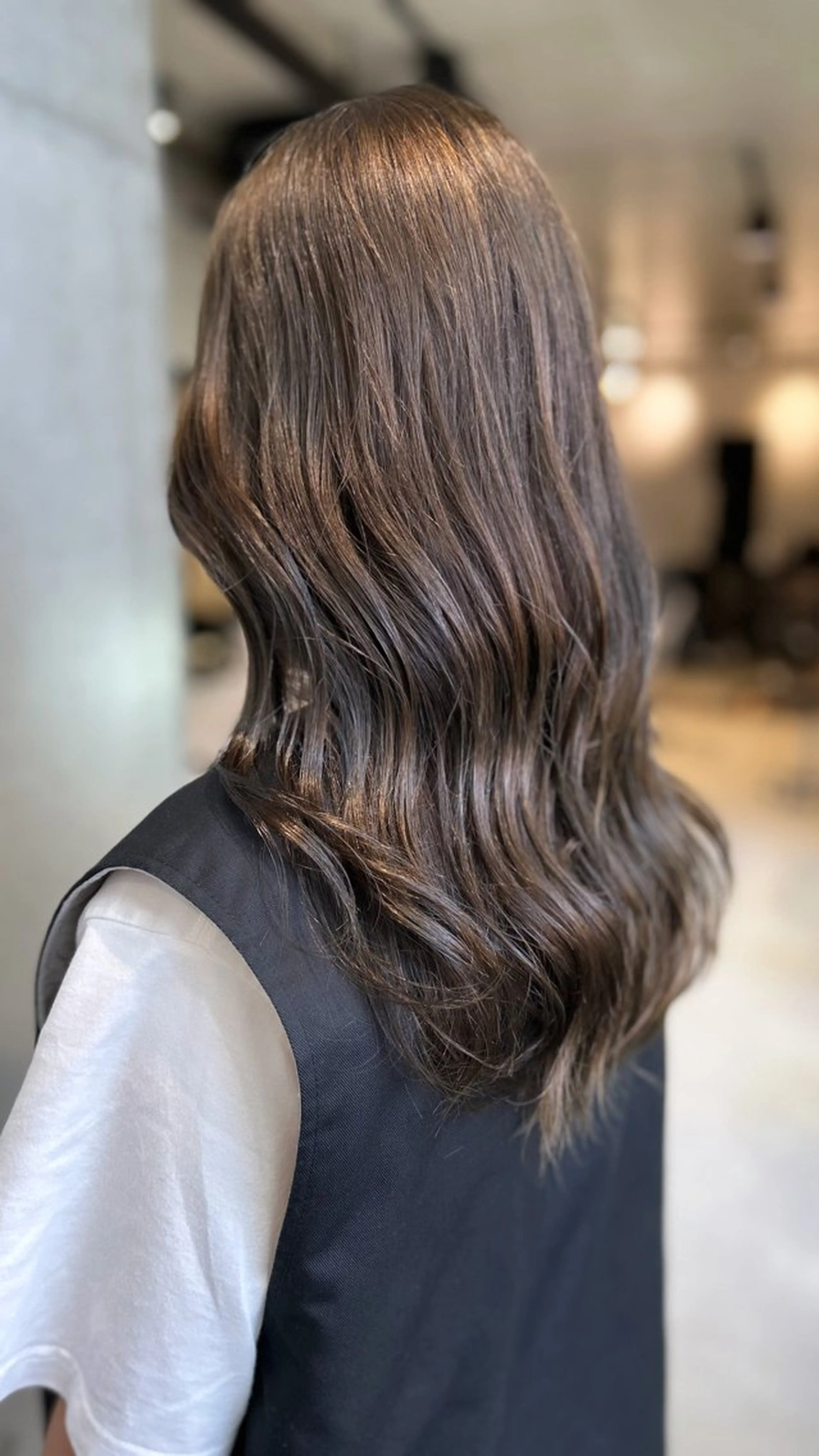 ロング カラー グレージュ ヘアカラー トリートメント レイヤー/グレージュ 赤み消し/コウスケのヘアスタイル