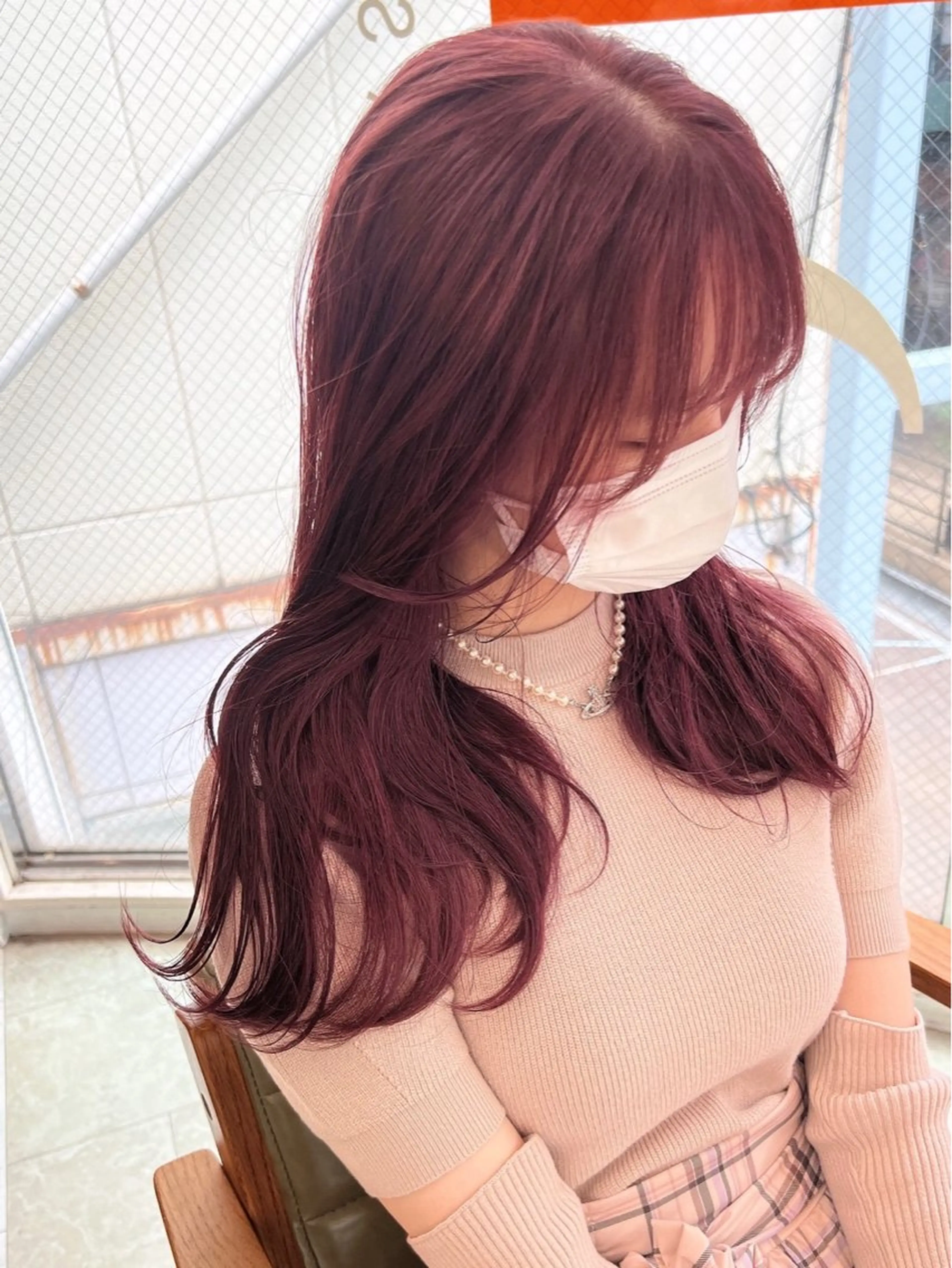 ロング カラー ピンクカラー カット ヘアカラー ヘッドスパ 北九州 HAIR THE LOVES LAUGHS ヘアケアストア ORGANICA所属・笹原 花菜乃のヘアスタイル