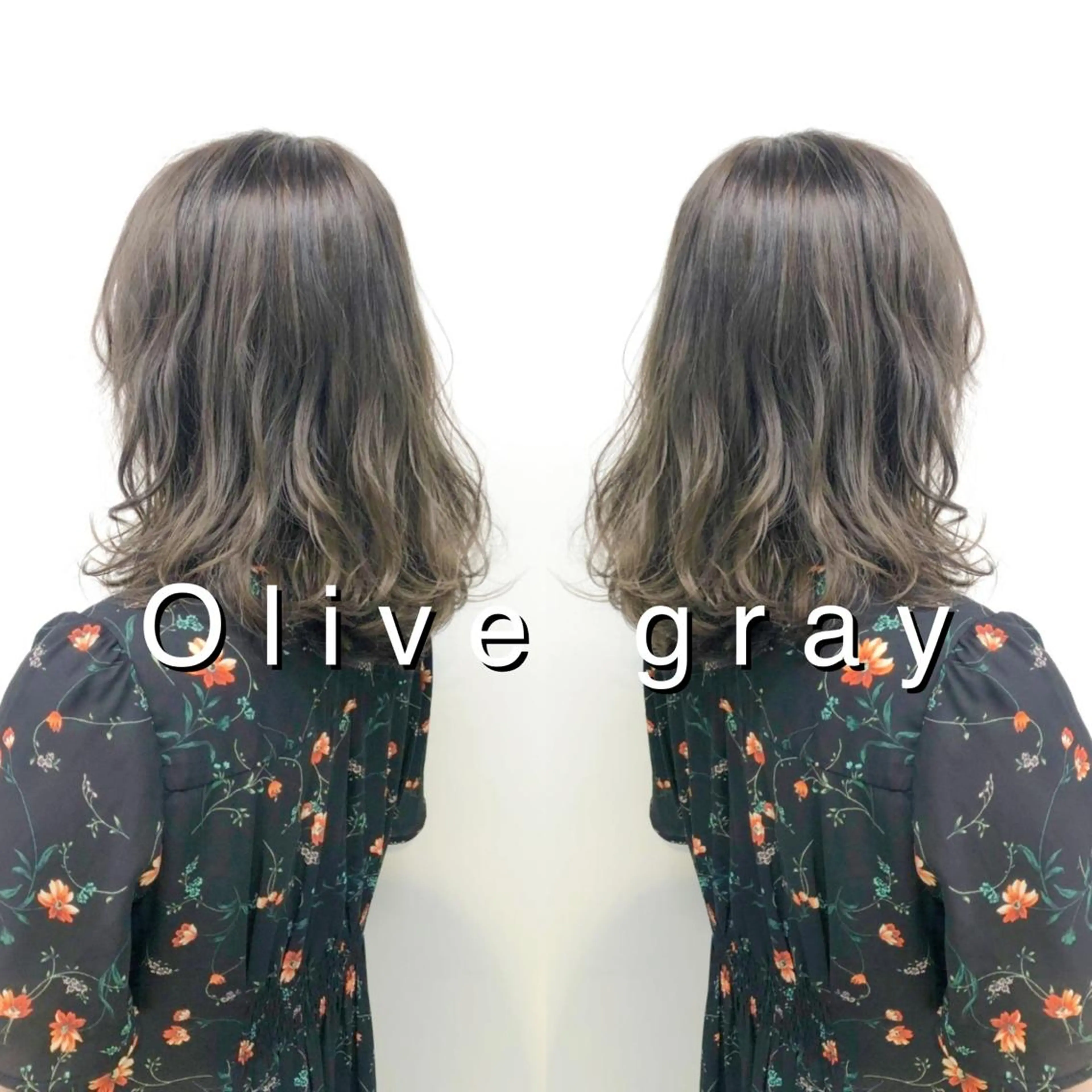 ロング カラー グレージュ オリーブグレージュ オリーブグレー ♡透け感カラー 大賀哲平♡のヘアスタイル