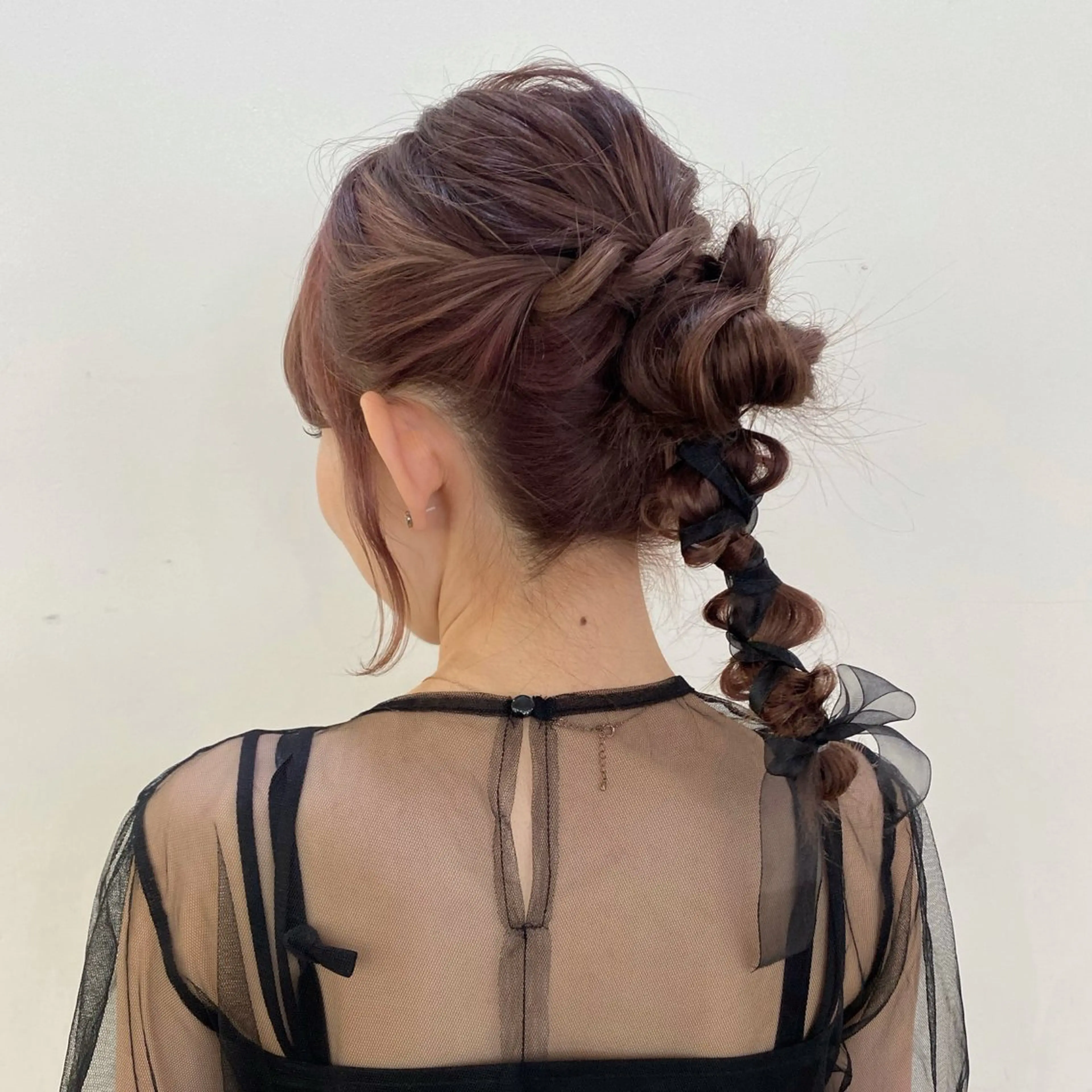 セミロング カラー ヘアアレンジ ヘアセット blink所属・暖色/ブラウン/ 透明感/ゆうかのヘアスタイル