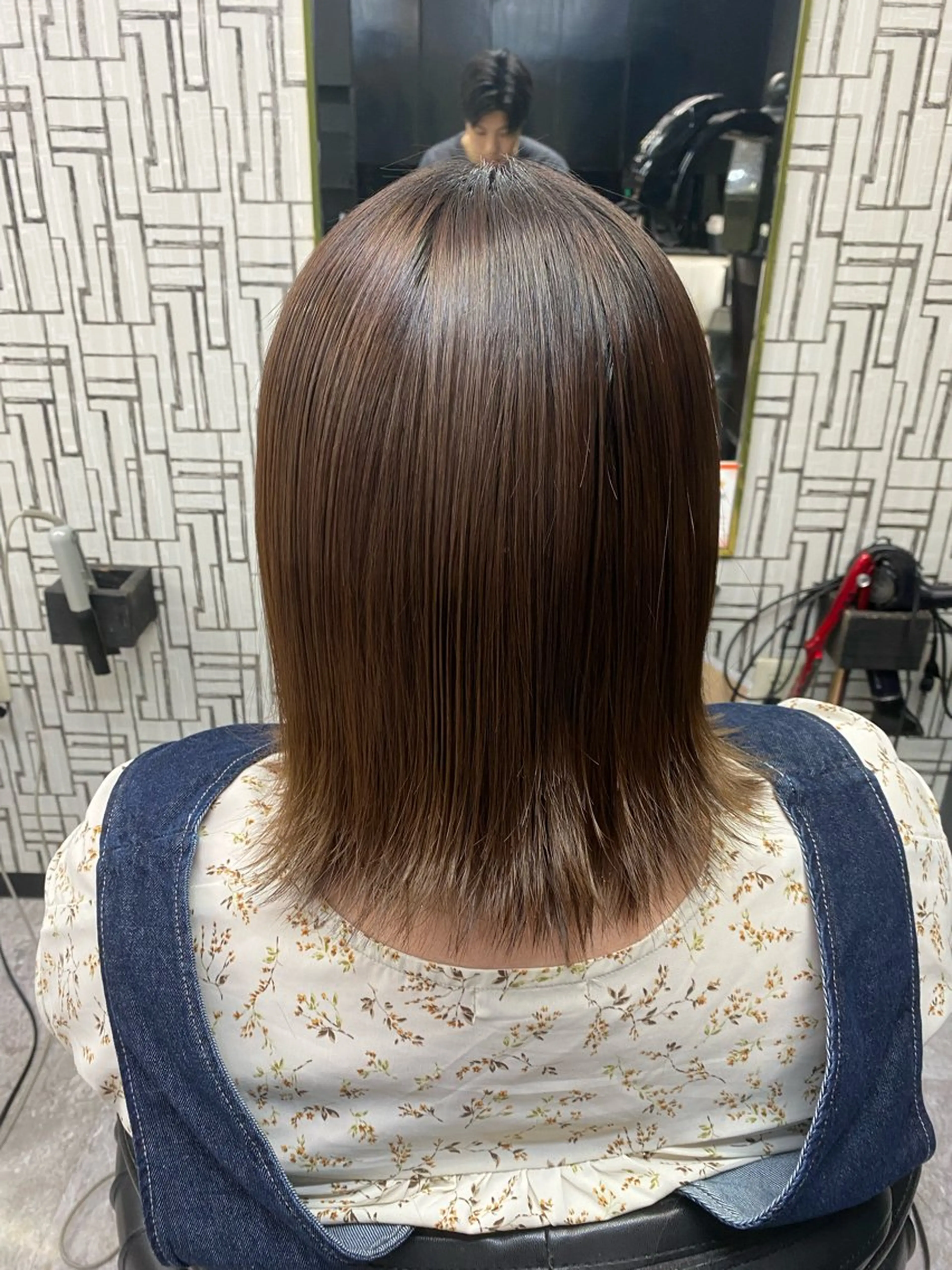 ミディアム 縮毛矯正 池田 亮雅のヘアスタイル