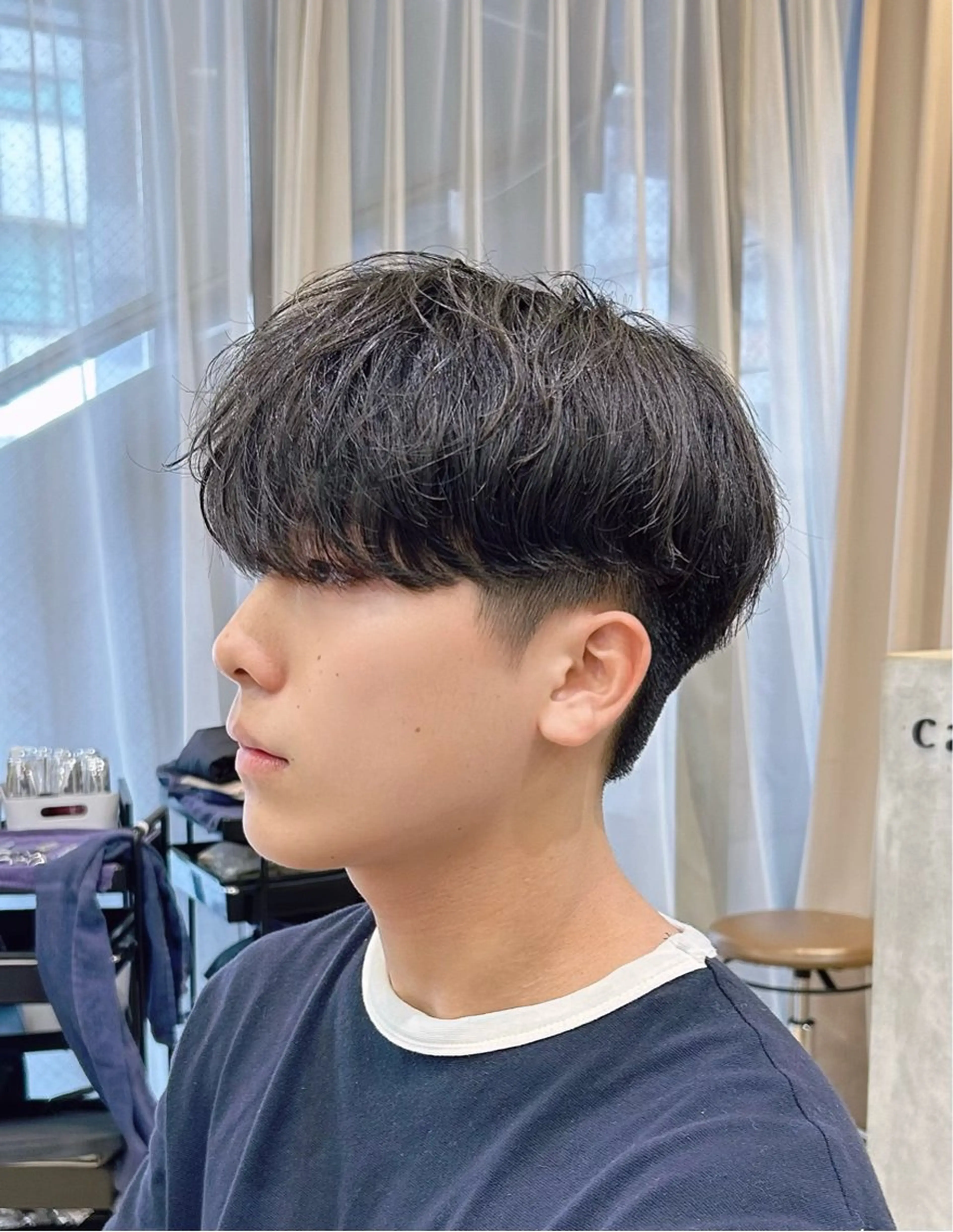 ショート パーマ メンズ calna by ELMO  上ノ井のヘアスタイル