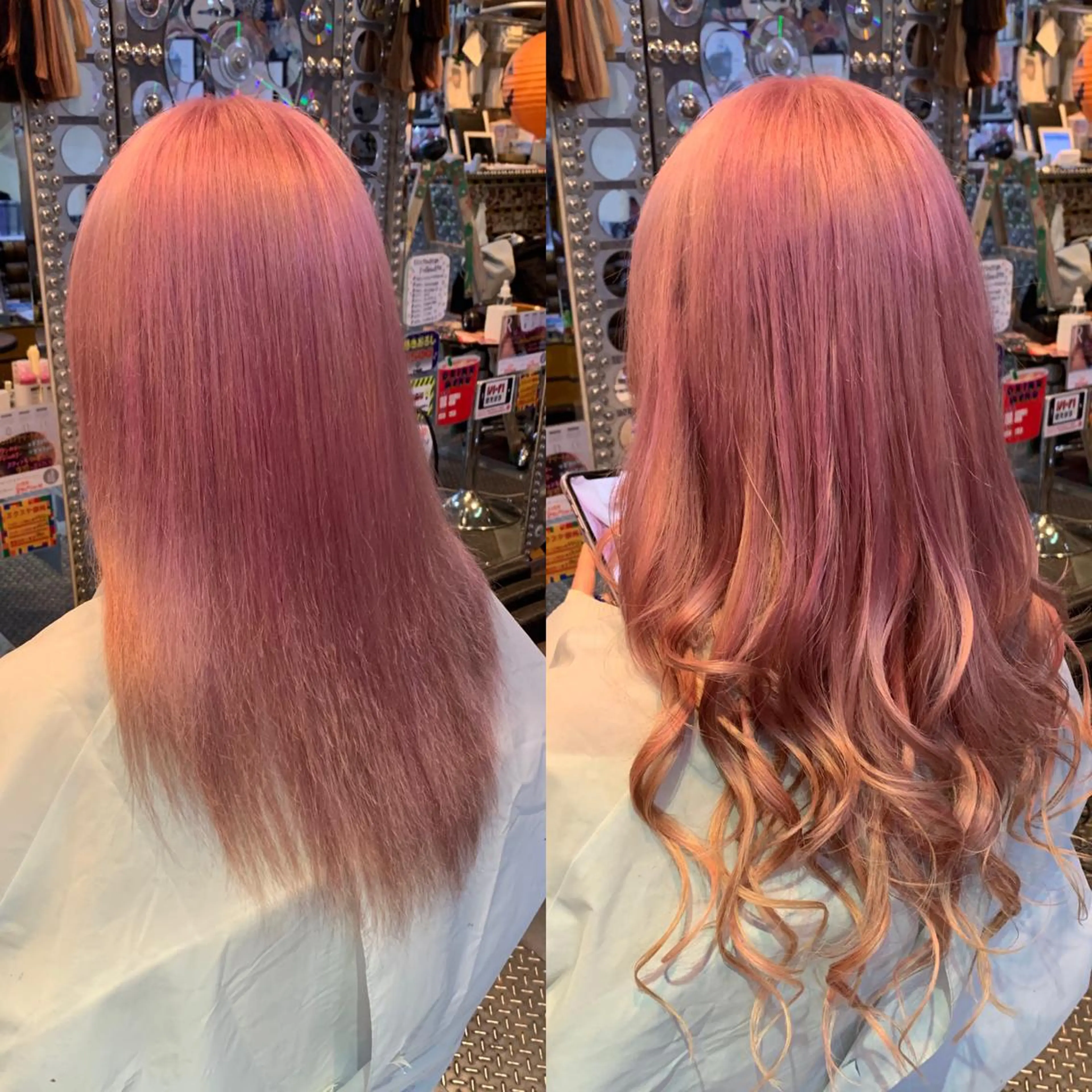 ロング カラー ヘアアレンジ マツエク・マツパ ピンクカラー カラーマツエク エクステ haco+所属・🌈派手髪エクステ ブレイズ🌈ひろとのヘアスタイル