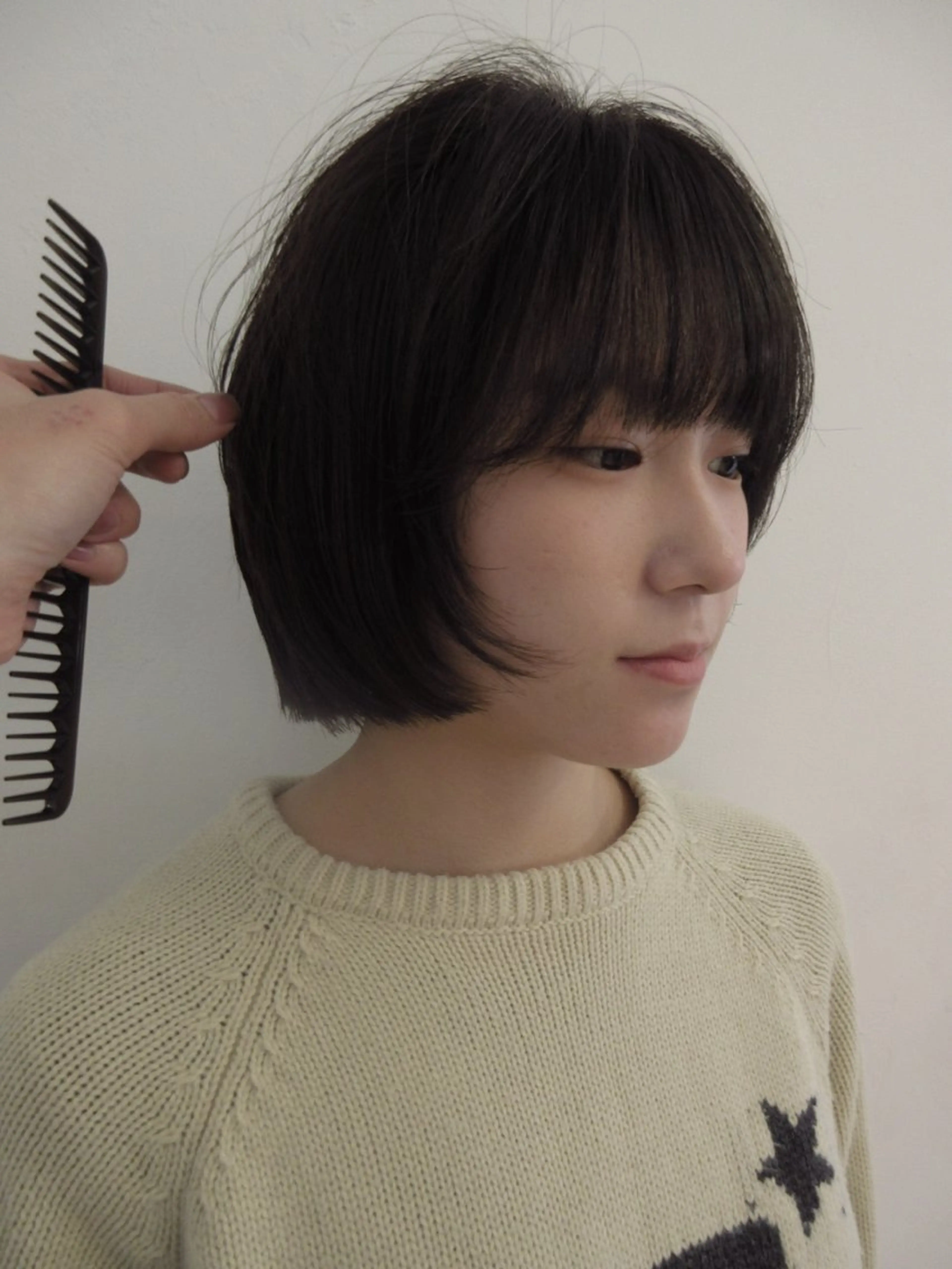 ミディアム カット トリートメント ブリーチなしWカラー /赤み消し/トモキのヘアスタイル