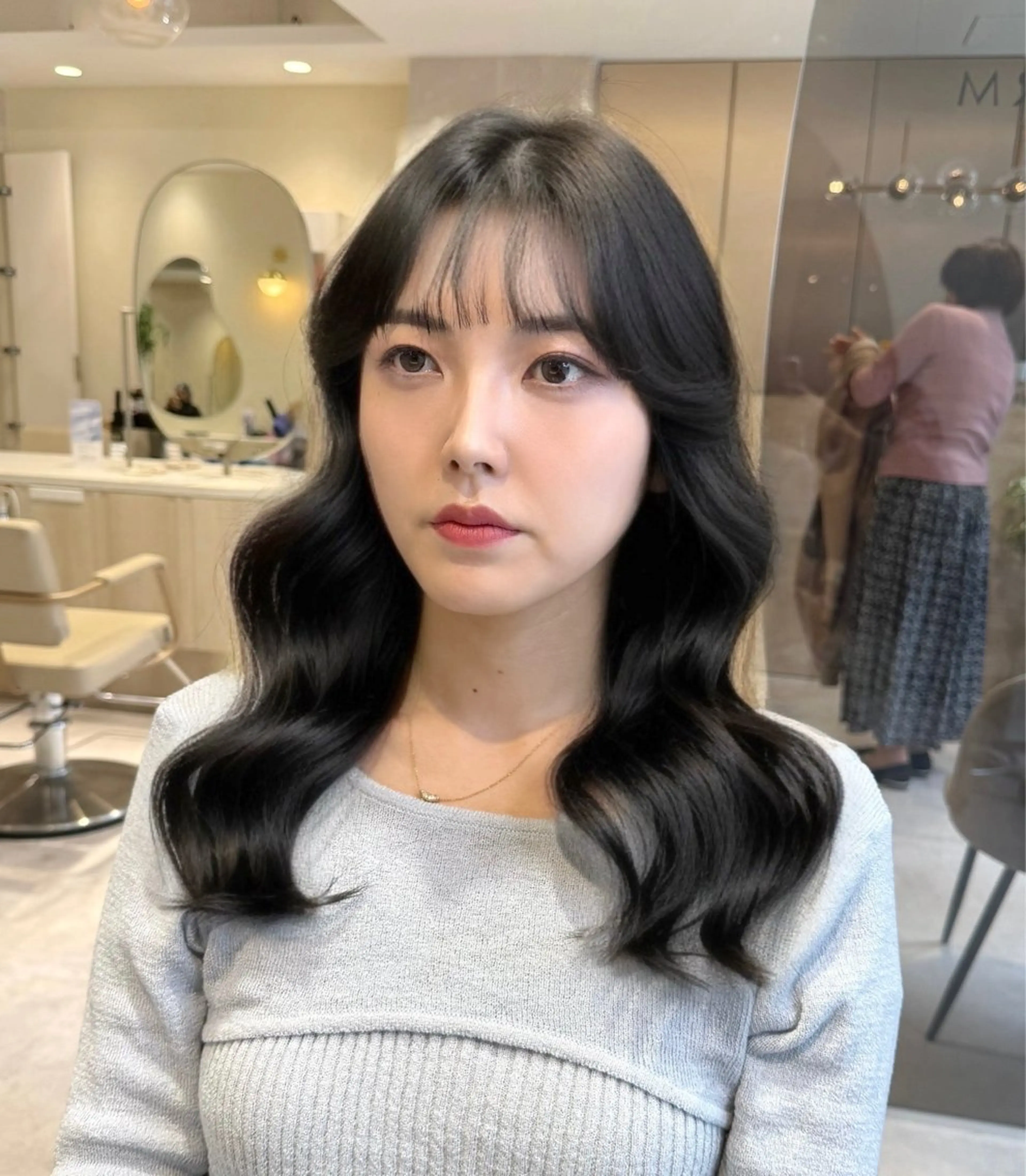 ロング カラー 黒髪 ブルーカラー ブルーブラック イルミナカラー 韓国風ヘア カット ヘアカラー トリートメント Ms.CHARM所属・透明感カラー🌿 グレージュ🐺陽介のヘアスタイル