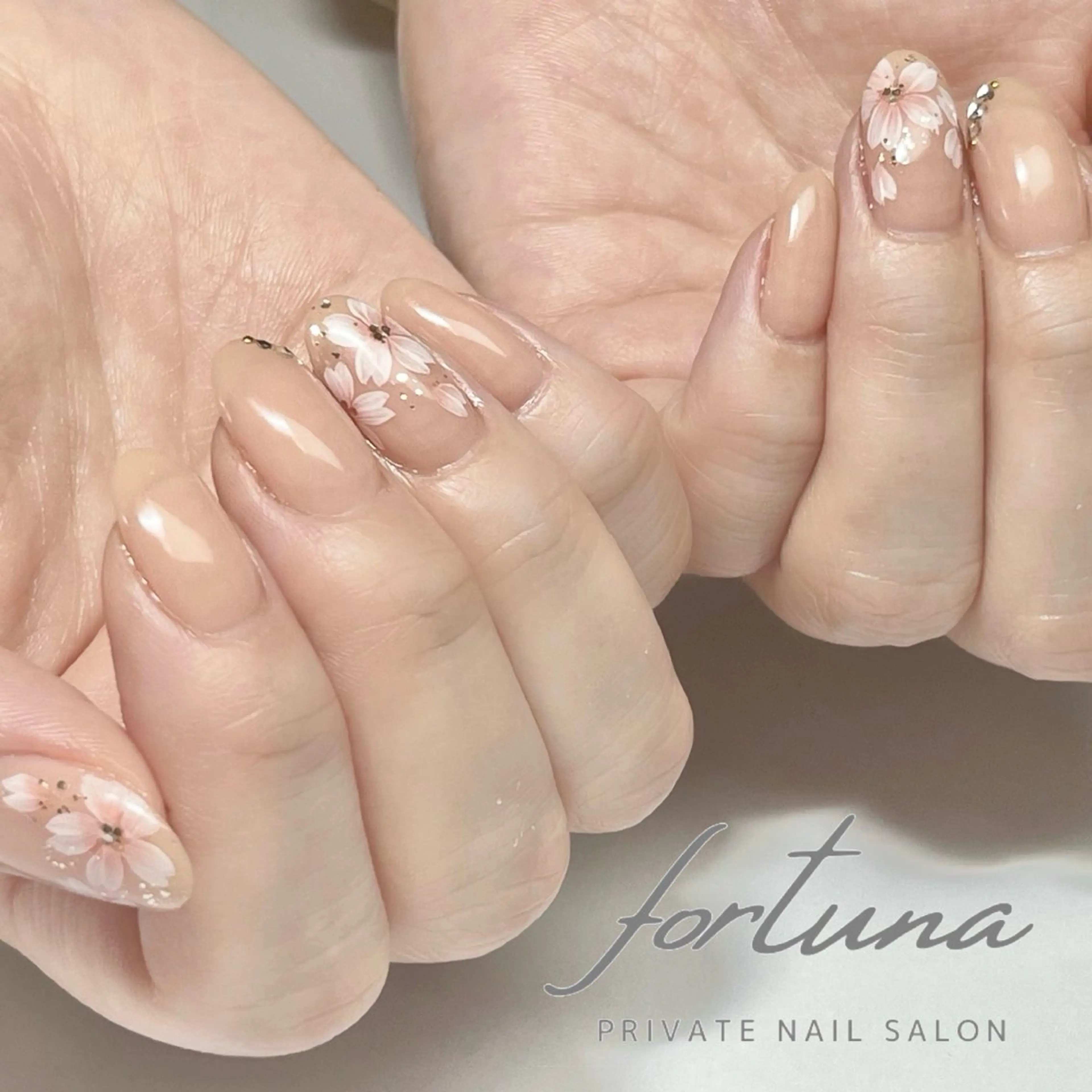 ネイル 桜ネイル 春ネイル ハンドネイル fortuna 武藤裕美のネイルデザイン