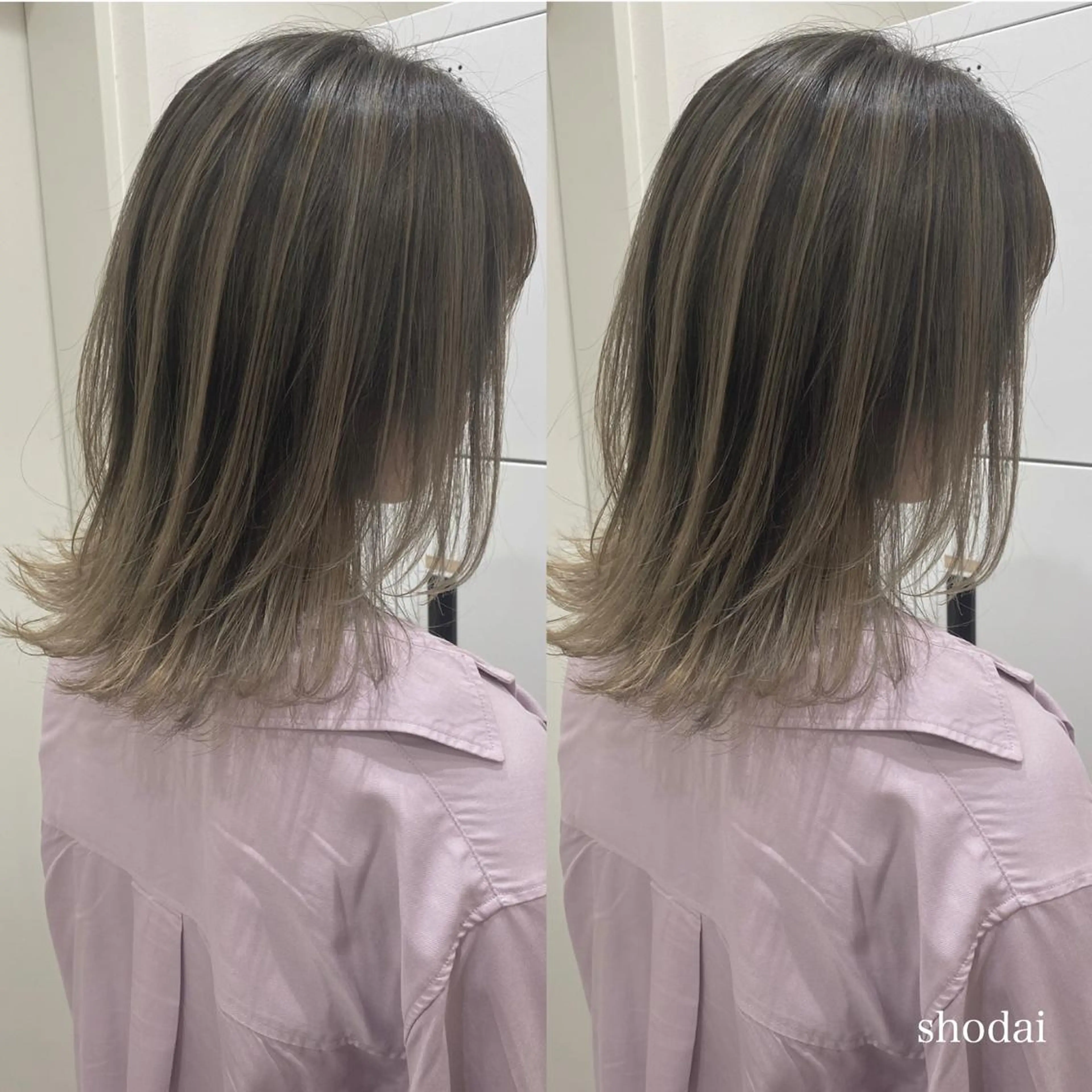 ミディアム カラー ヘアアレンジ ネイル マツエク・マツパ カット ヘアカラー ハイライト、レイヤー カット/西梅田/中西のヘアスタイル