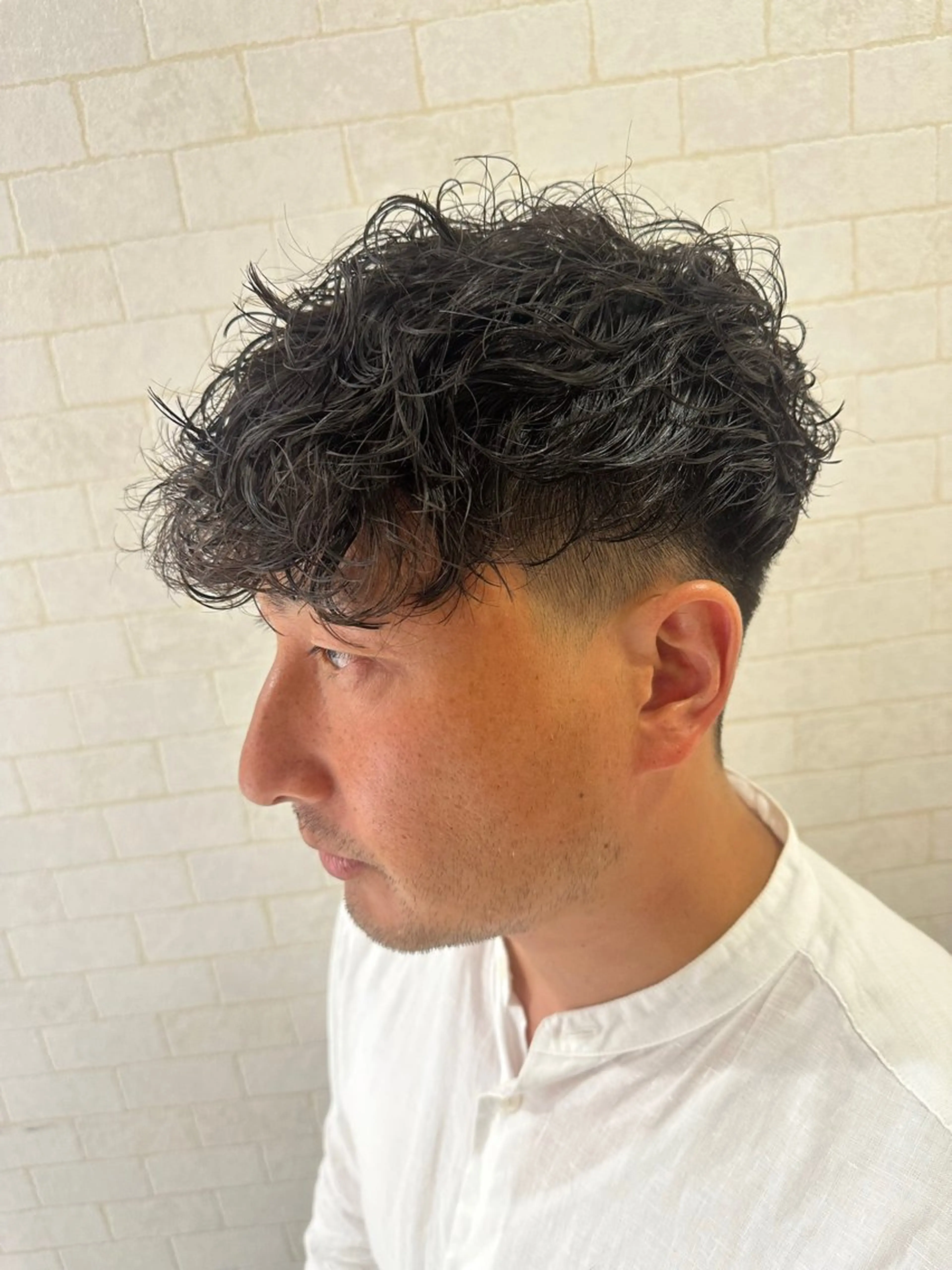 ショート パーマ メンズ フェザーパーマ メンズパーマ ニュアンスパーマ 💈メンズ特化 美容師サキ💈のヘアスタイル