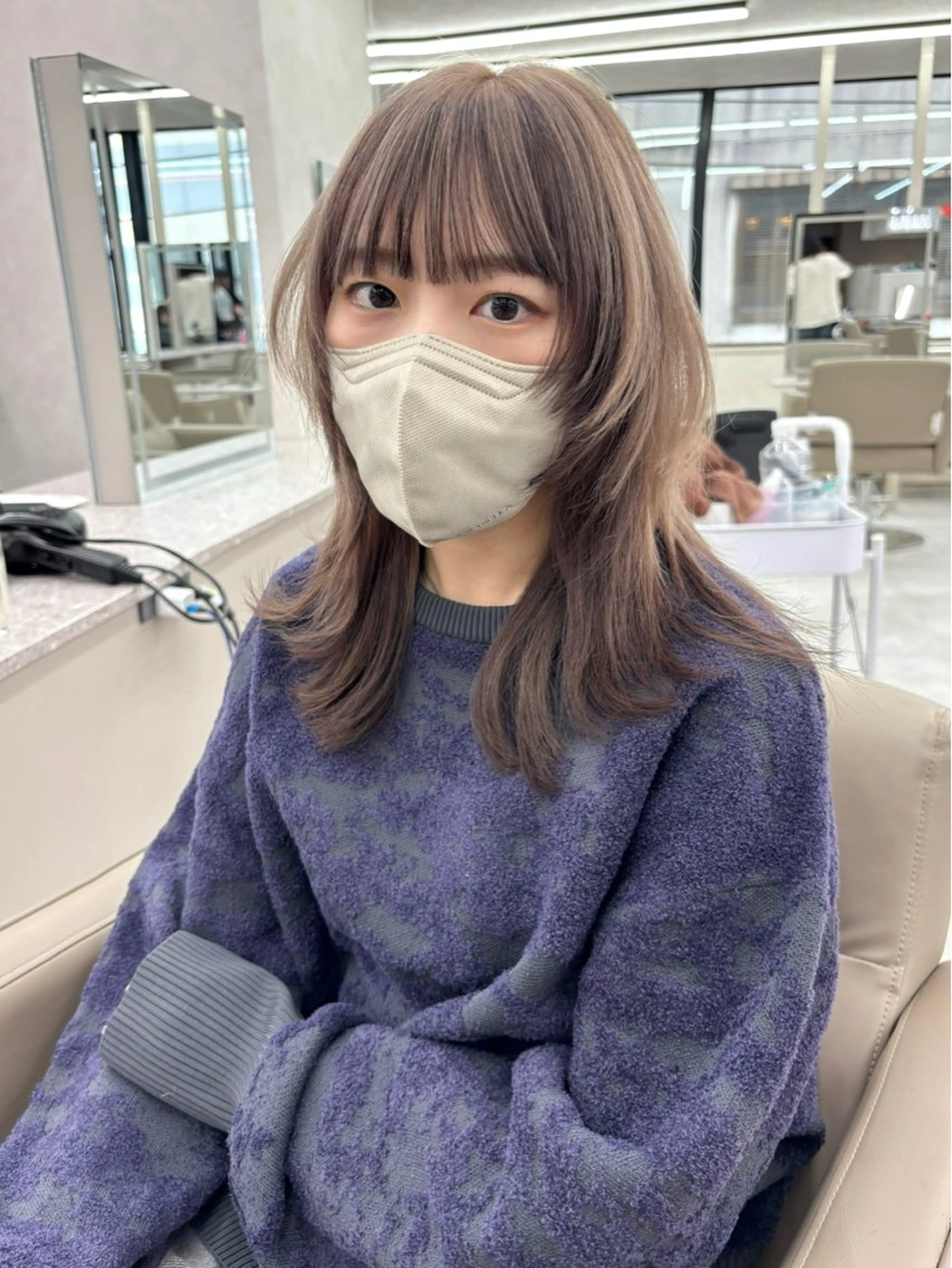 ミディアム カラー カット ヘアカラー トリートメント レイヤー/透明感 カラー💘akariのヘアスタイル