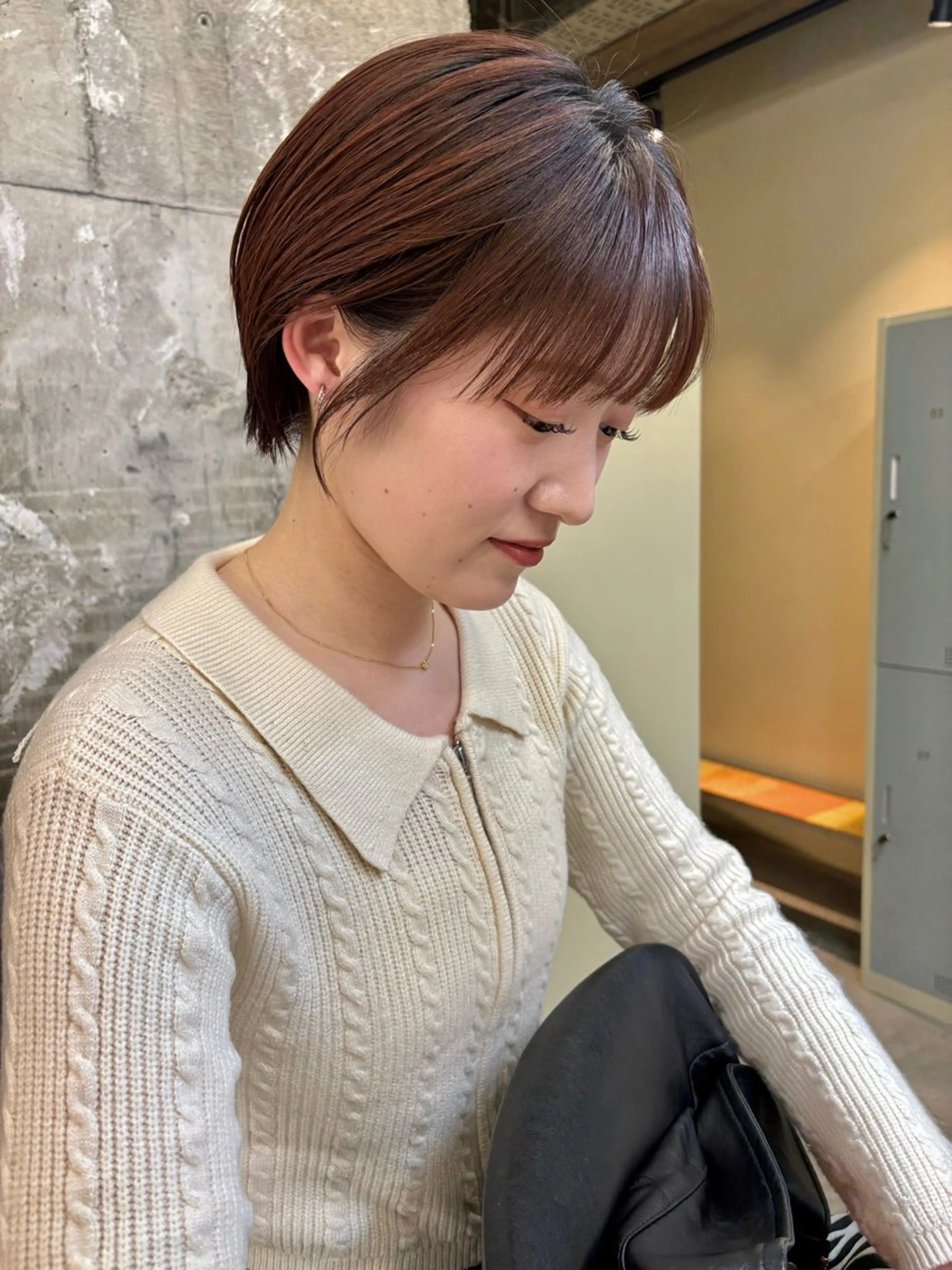 ショート カラー レッドカラー 似合わせカット ショートヘア カット ヘアカラー トリートメント BELLA阿部野 TOMOMIのヘアスタイル