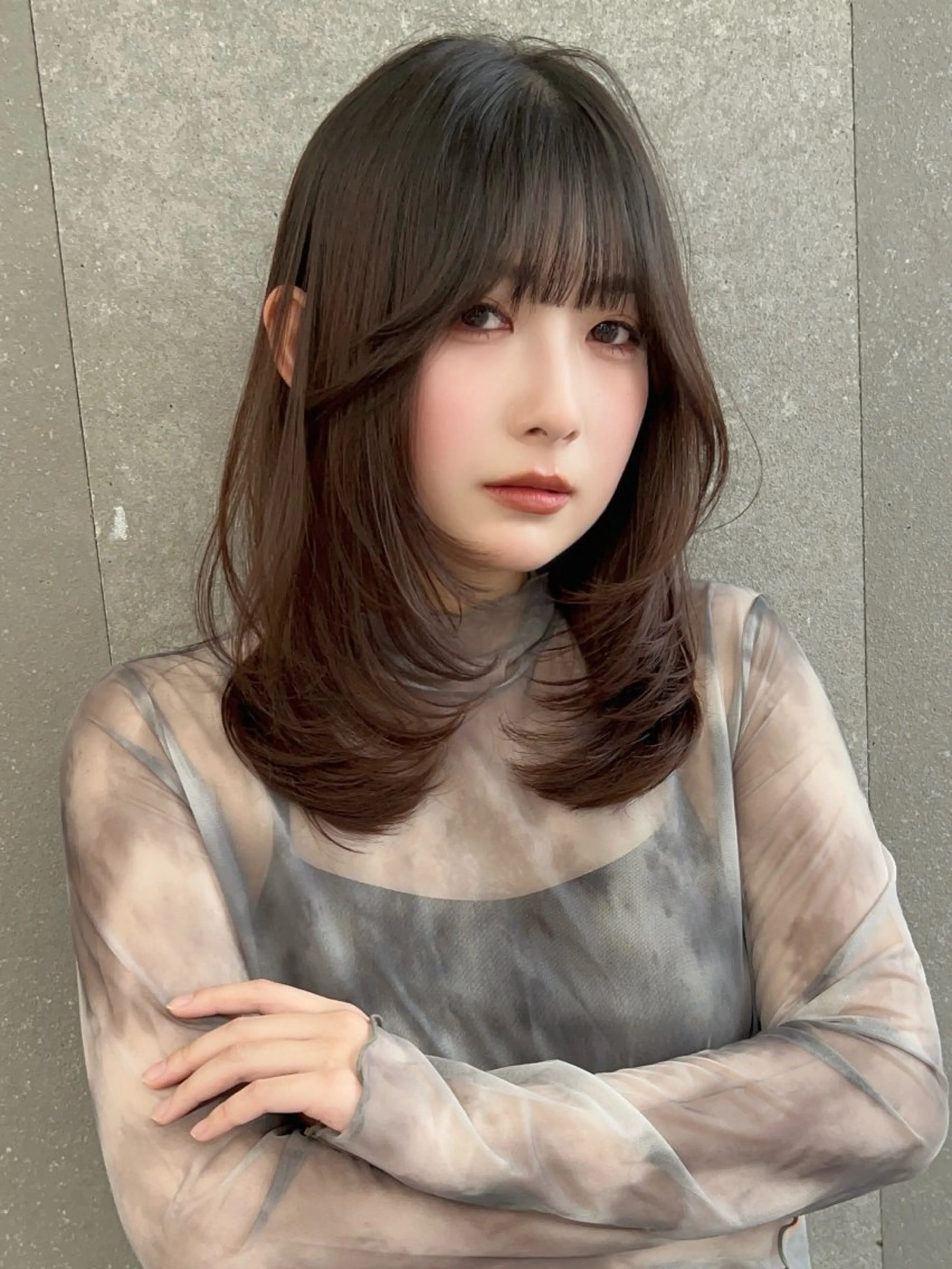 ロング カラー メンズ カット ヘアカラー トリートメント ❣️韓国レイヤー ❣️渡部晃輝のヘアスタイル