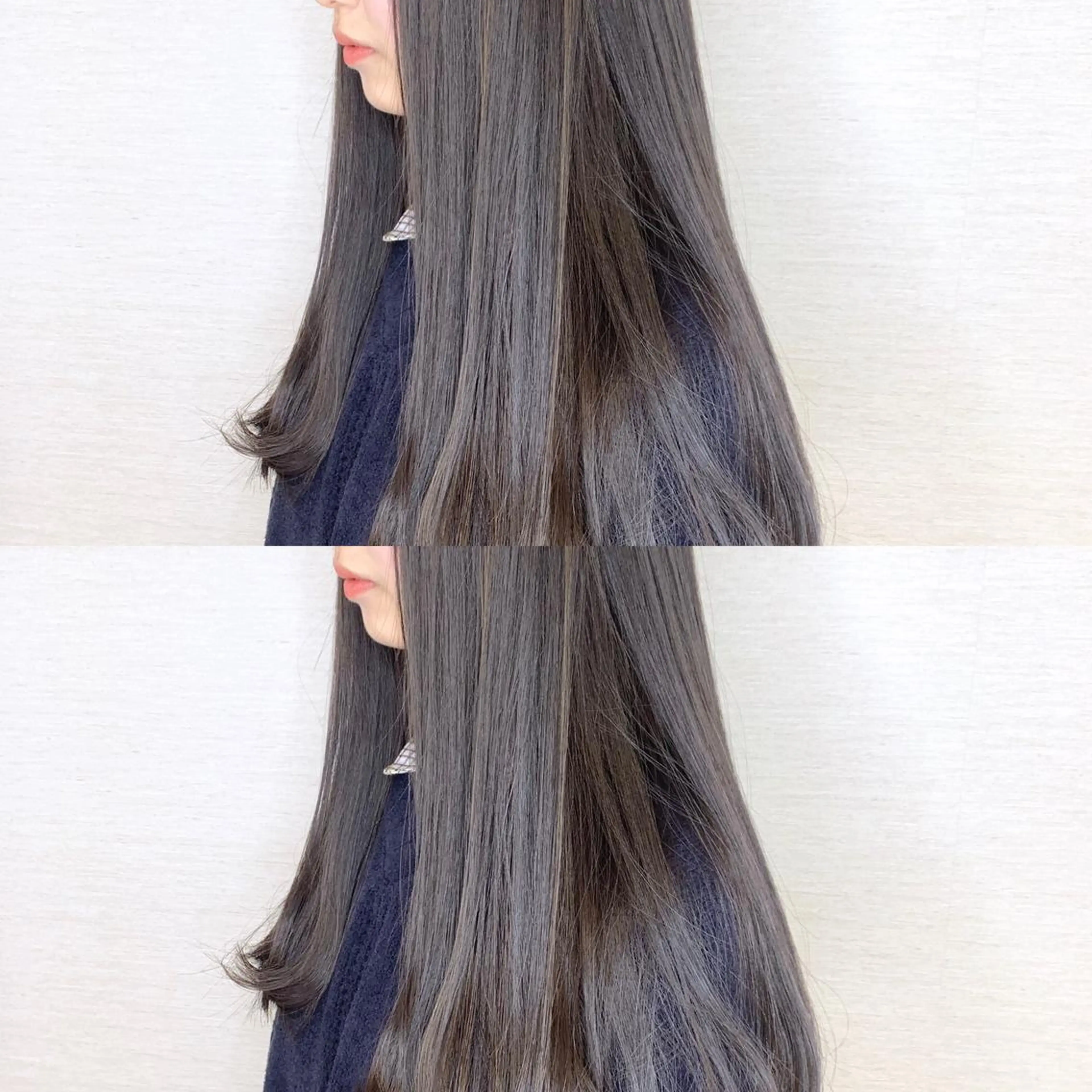 ロング カラー 韓国レイヤーカット/ ダブルカラーのヘアスタイル